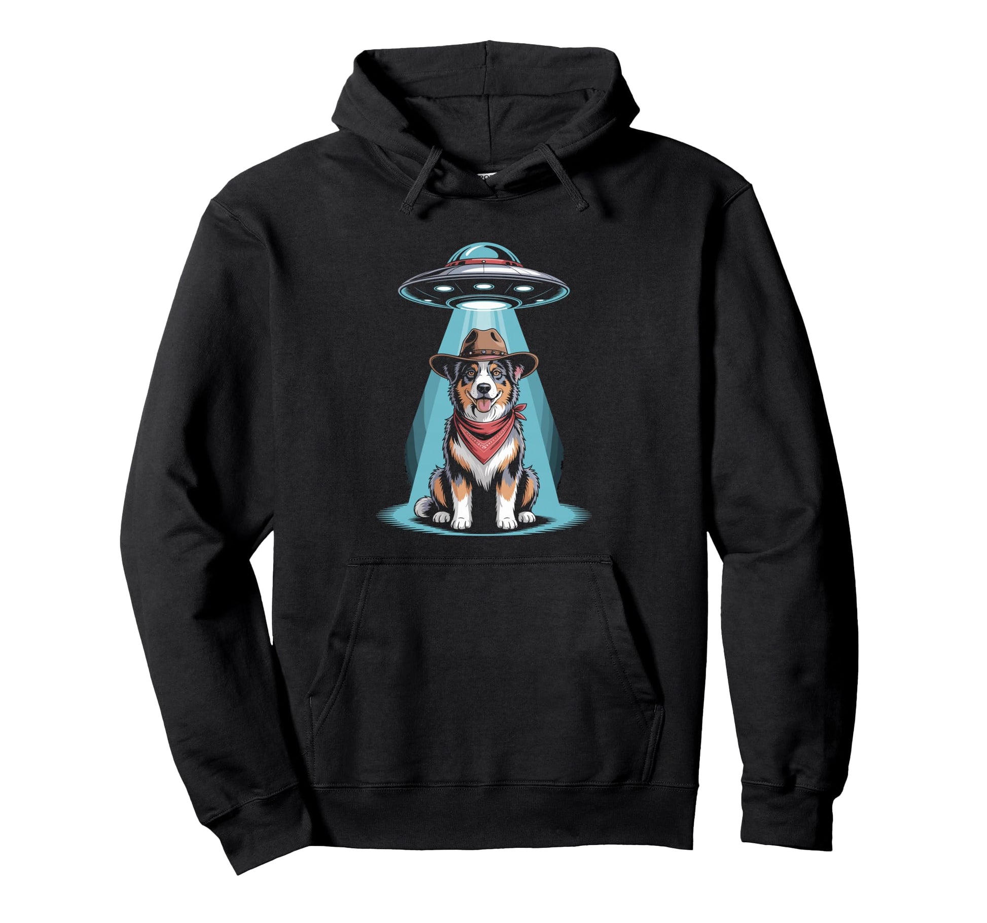 Cowboy Space Dog Desert Ufo Art Hoodie - Novelty Apparel Unisex - T-Shirt, Sweatshirt, Hoodie