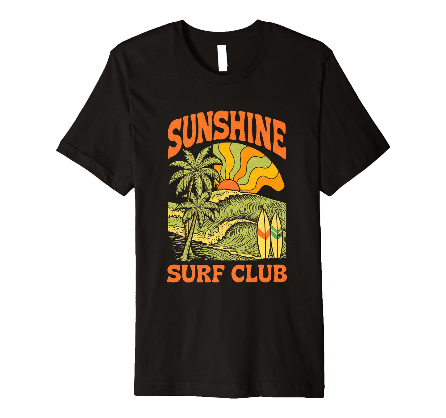 Sunshine Surf Club Wave Sunset Ocean T-Shirt - Streetwear Style Men Women - T-Shirt, Sweatshirt, Hoodie