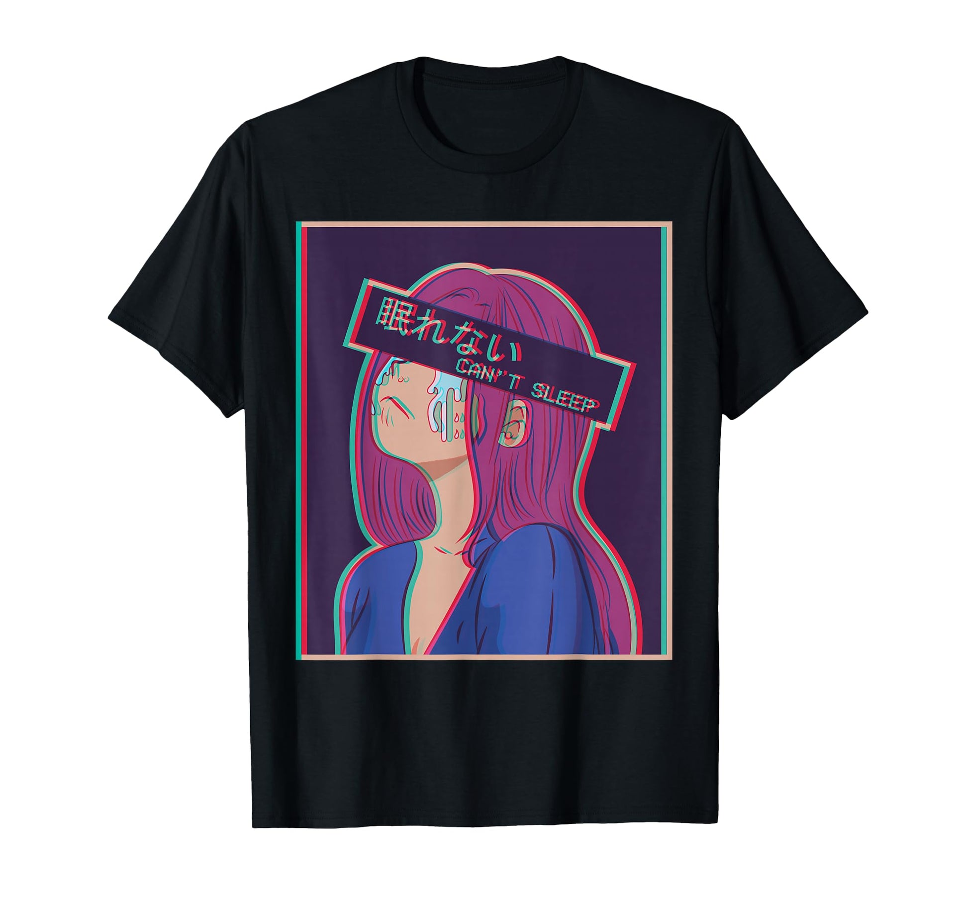 Sad Anime Japanese Vaporwave T-Shirt - Aesthetic Graphic Men Women - T-Shirt, Sweatshirt, Hoodie