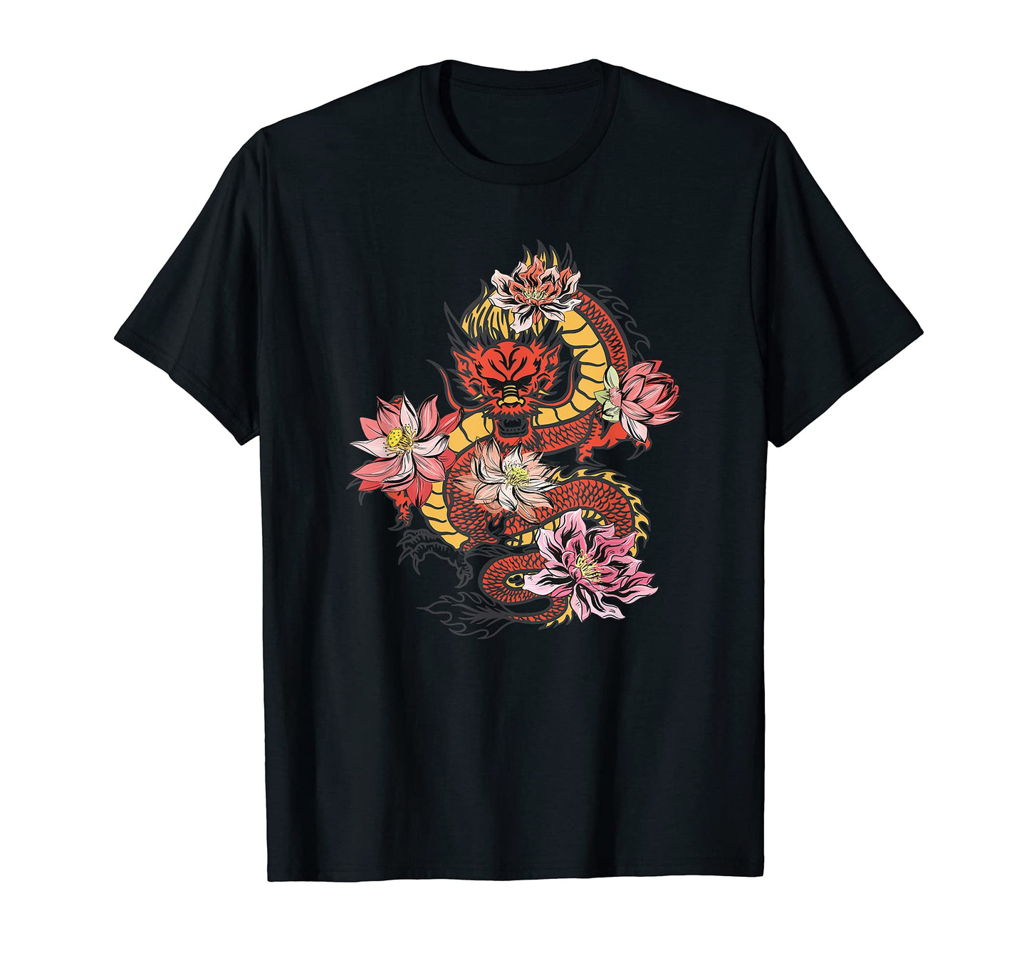 Chinese Asian Dragon Grunge Edgy T-Shirt - Minimalist Print Men Women - T-Shirt, Sweatshirt, Hoodie