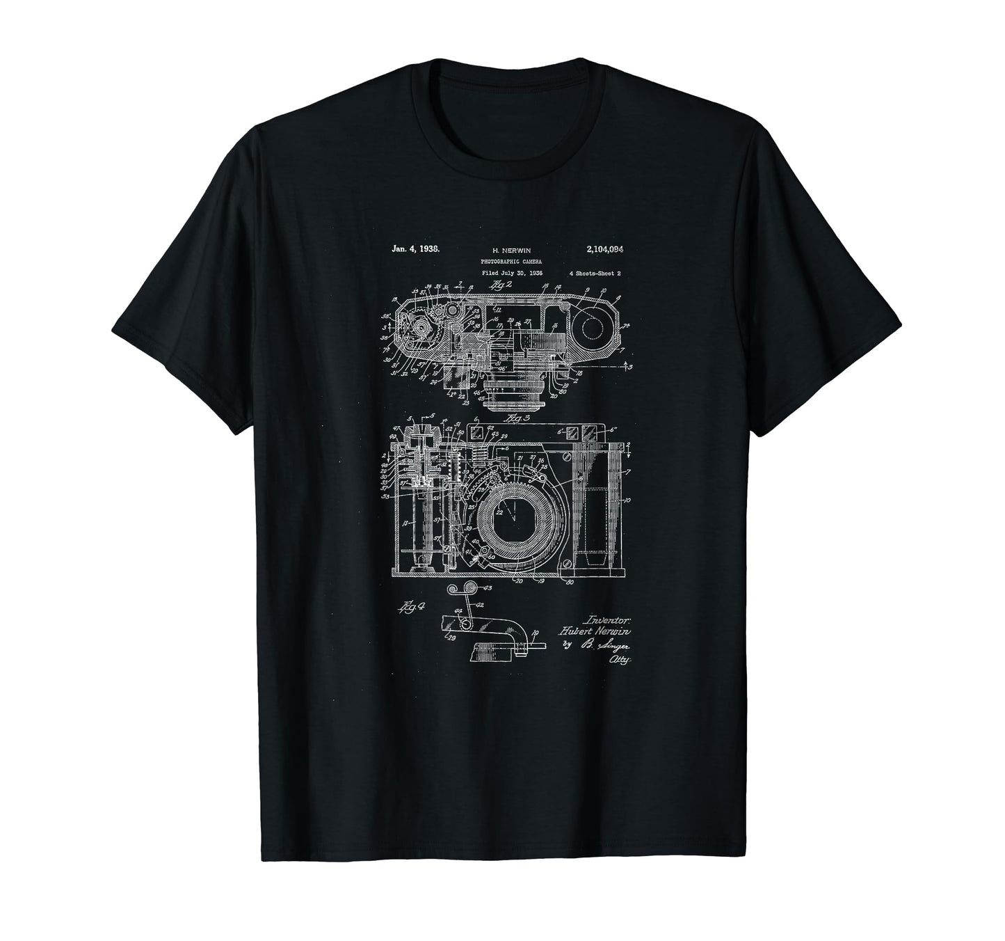 Camera Old Blueprint Patent Invention T-Shirt - Novelty Apparel Men Women - T-Shirt, Sweatshirt, Hoodie