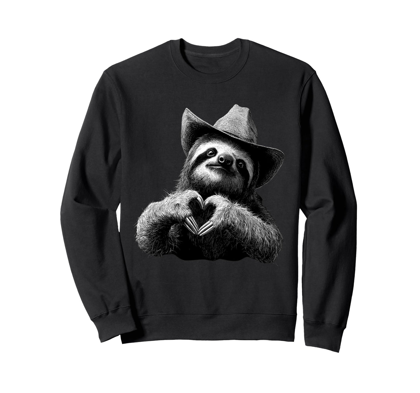 Country Cowboy Sloth Rodeo Sweatshirt - Custom Art Print for Adults - T-Shirt, Sweatshirt, Hoodie