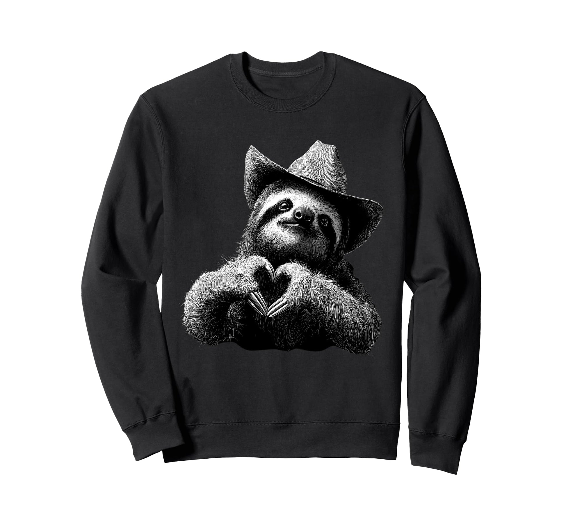 Country Cowboy Sloth Rodeo Sweatshirt - Custom Art Print for Adults - T-Shirt, Sweatshirt, Hoodie