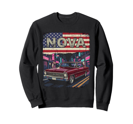 1966 1967 Nova Ss Patriotic Muscle Sweatshirt - Novelty Apparel Men Women - T-Shirt, Sweatshirt, Hoodie