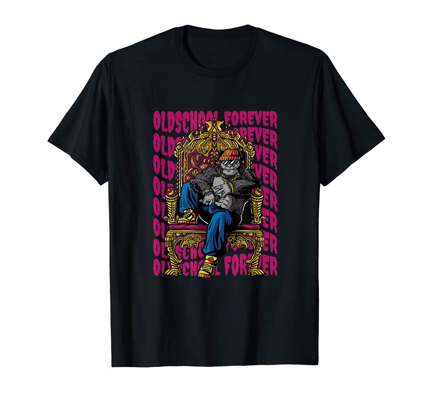 Gorilla Old School Hip Hop Rap Throne T-Shirt - Minimalist Print Men Women - T-Shirt, Sweatshirt, Hoodie