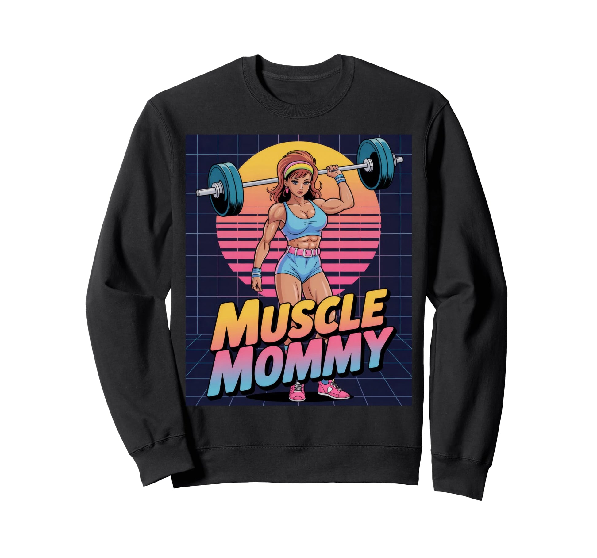 Anime Muscle Mommy Weightlifting Sweatshirt - Casual Everyday Wear Unisex - T-Shirt, Sweatshirt, Hoodie