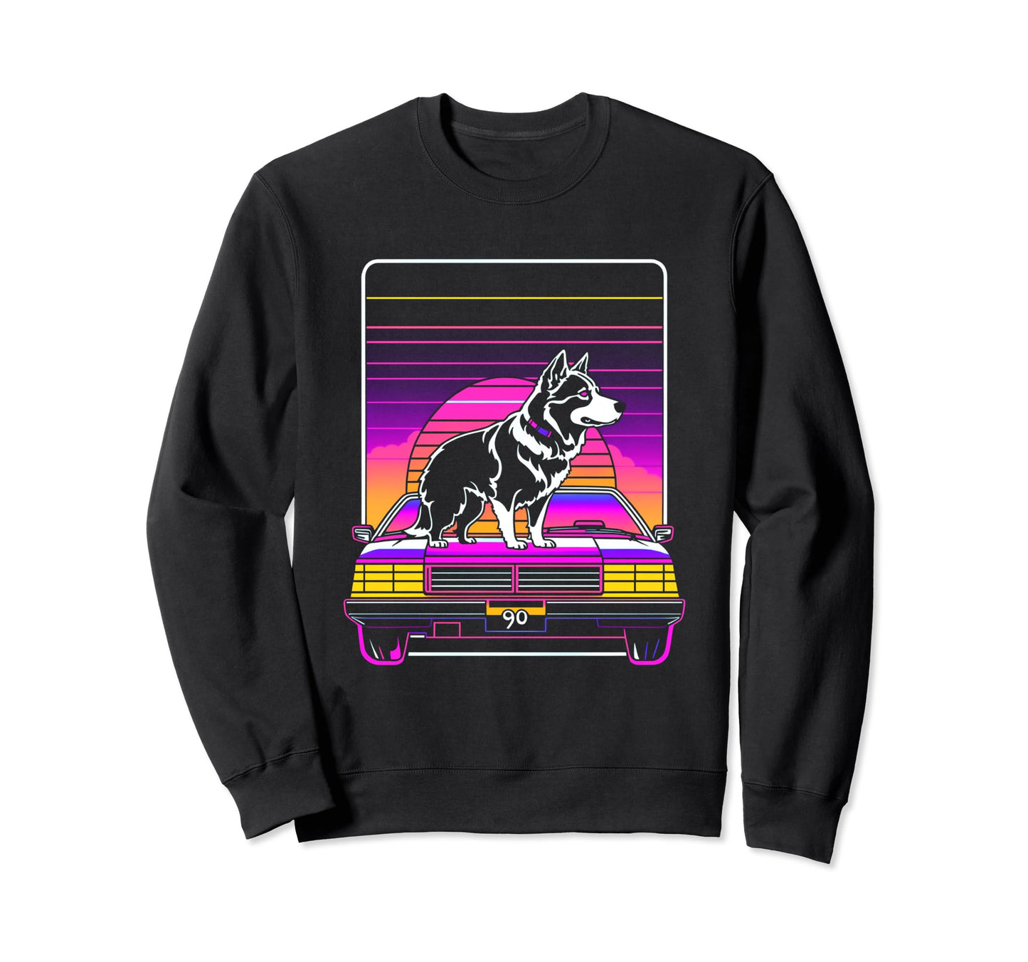 Vaporwave Aesthetic Dog Sweatshirt - Novelty Apparel Men Women - T-Shirt, Sweatshirt, Hoodie