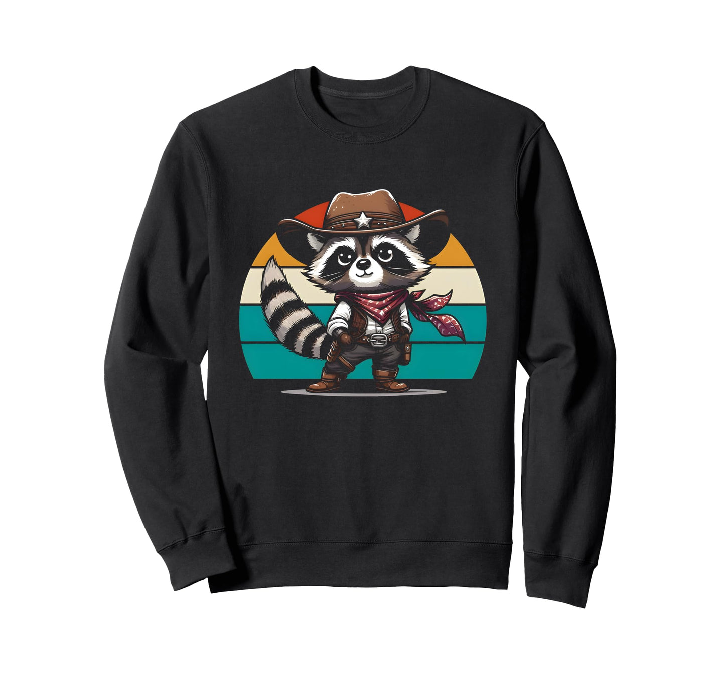 Raccoon Cowboy Cowgirl Western Sweatshirt - Streetwear Style Men Women - T-Shirt, Sweatshirt, Hoodie