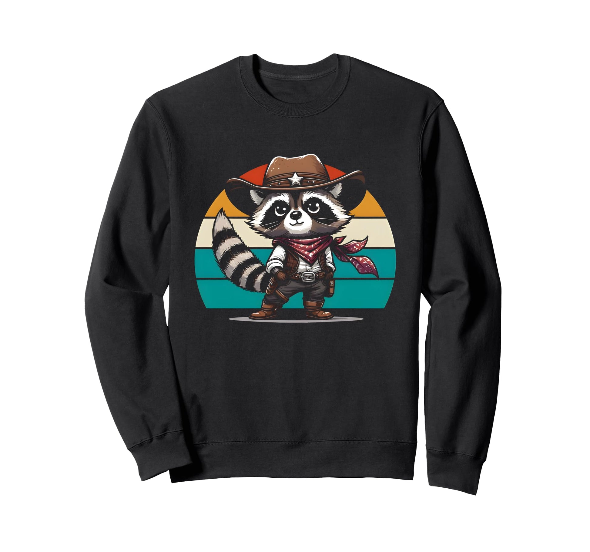 Raccoon Cowboy Cowgirl Western Sweatshirt - Streetwear Style Men Women - T-Shirt, Sweatshirt, Hoodie
