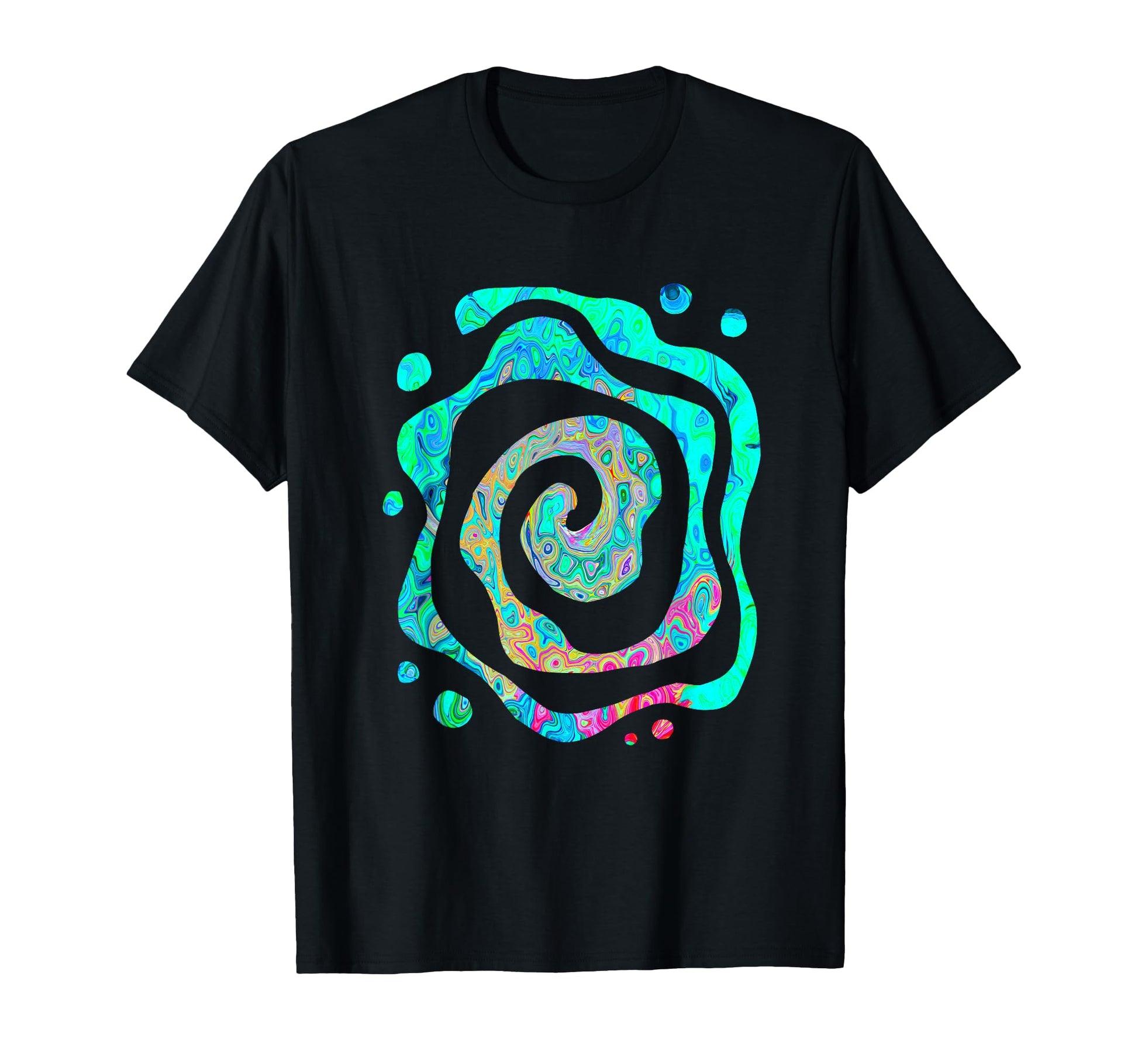 Groovy Abstract Turquoise Rainbow T-Shirt - Fun Novelty Design for Adults - T-Shirt, Sweatshirt, Hoodie