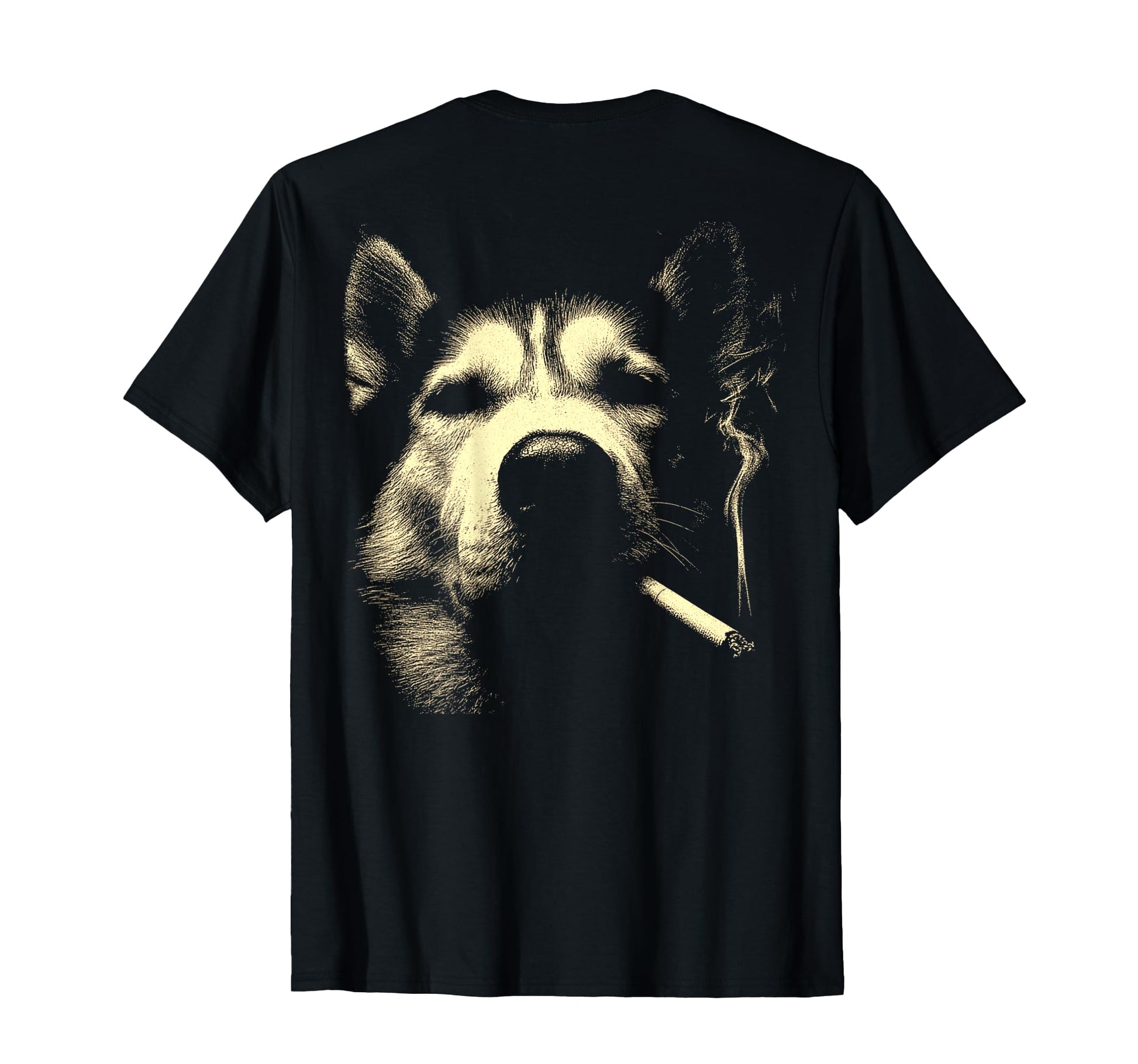 Siberian Husky Smoking Cigarette Meme T-Shirt - Minimalist Print Men Women - T-Shirt, Sweatshirt, Hoodie