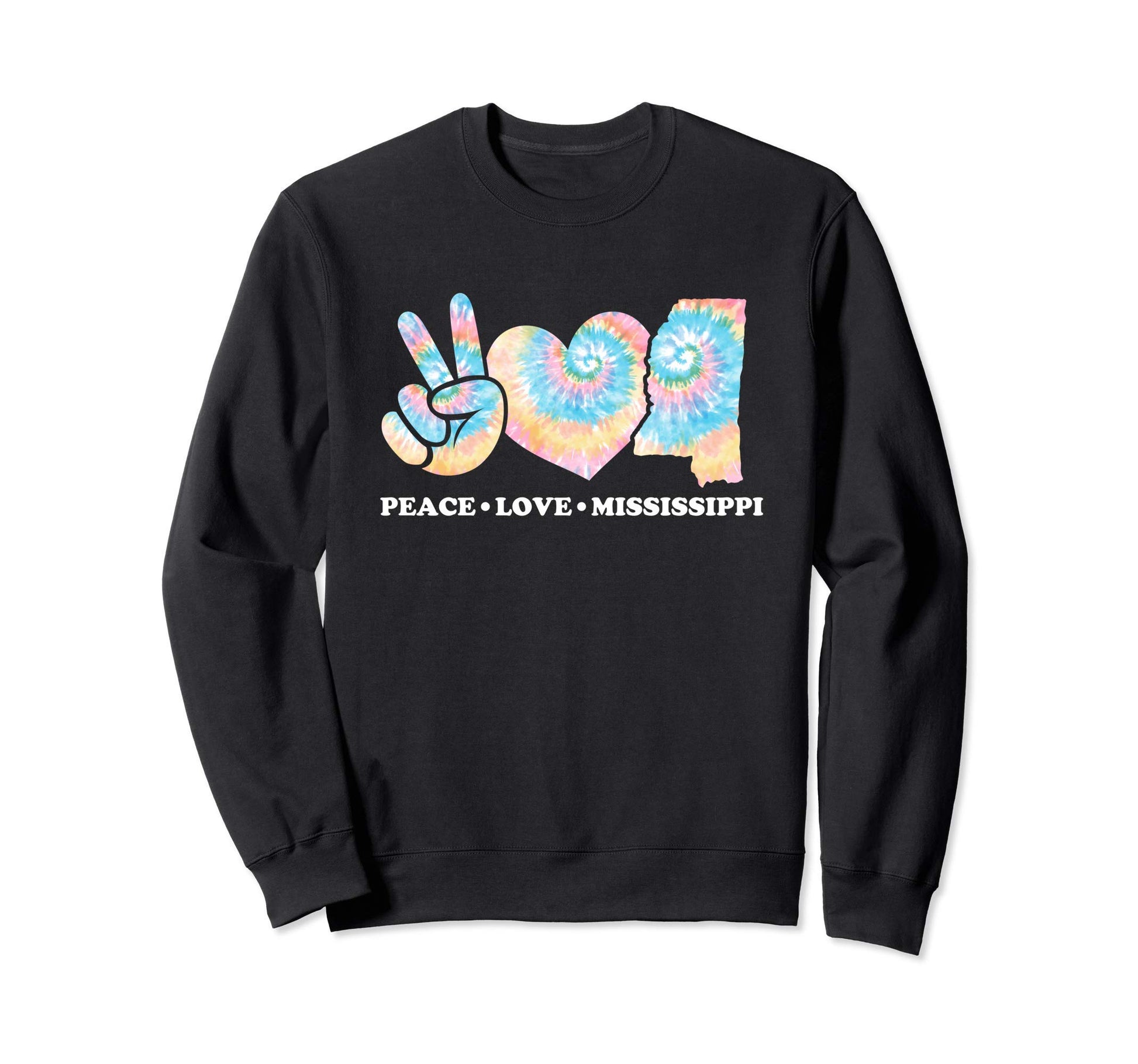 Tie Dye Mississippi Hippie Co Sweatshirt - Minimalist Print Men Women - T-Shirt, Sweatshirt, Hoodie
