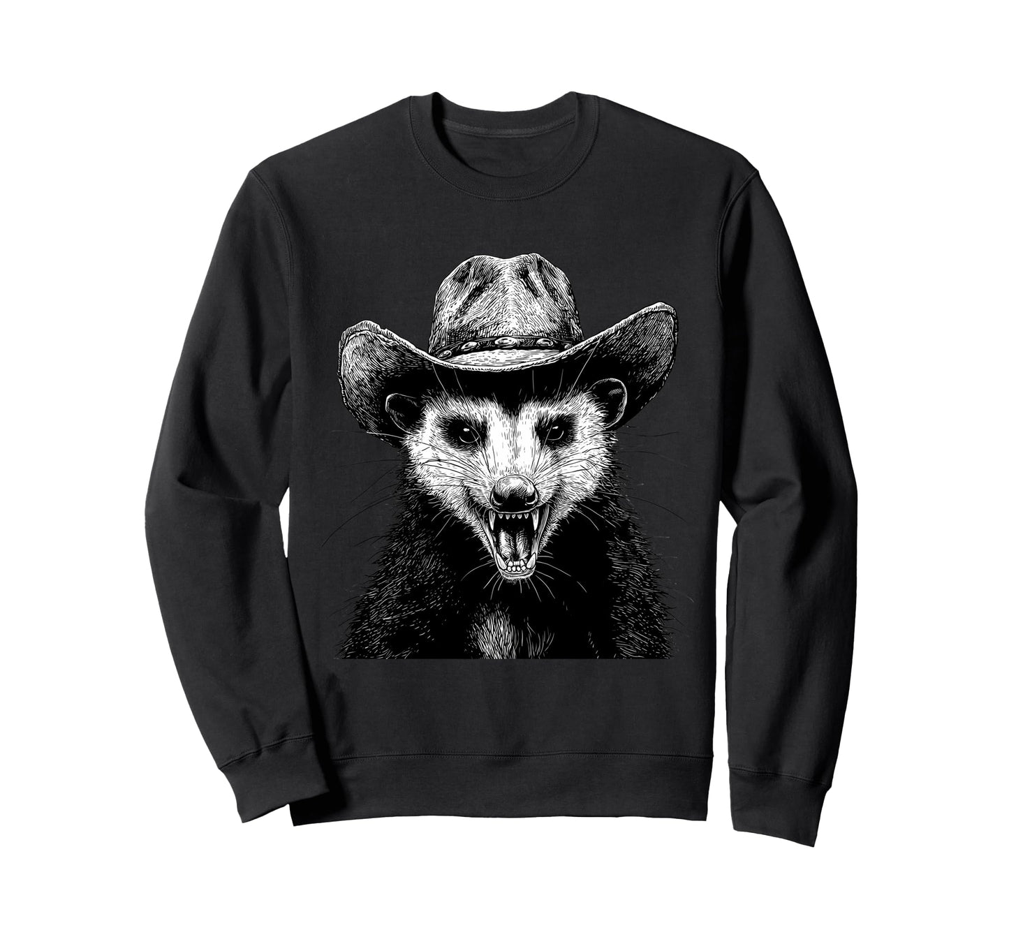 Country Cowboy Opossum Rodeo Possum Sweatshirt - Unique Graphic for Adults - T-Shirt, Sweatshirt, Hoodie