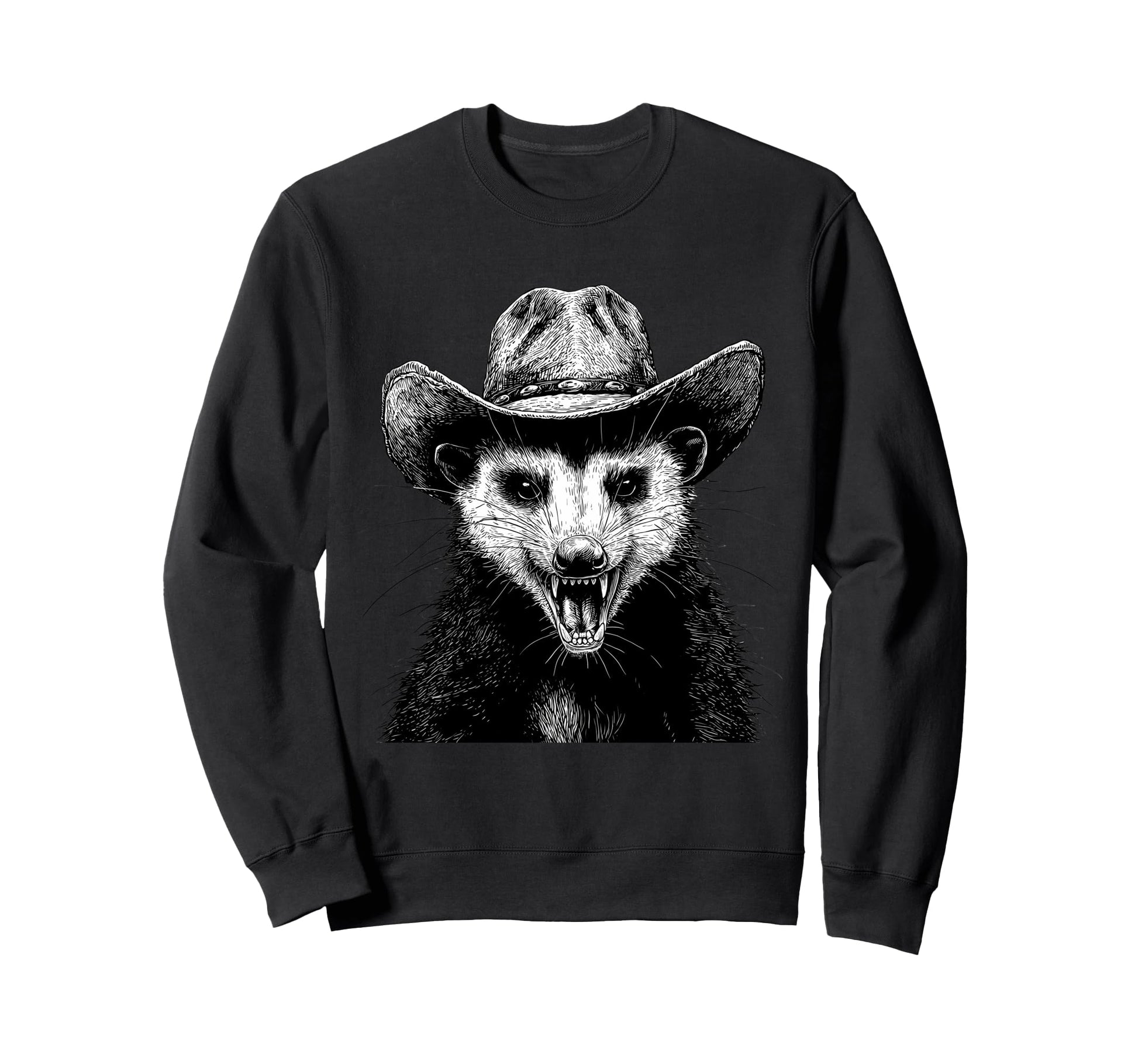 Country Cowboy Opossum Rodeo Possum Sweatshirt - Unique Graphic for Adults - T-Shirt, Sweatshirt, Hoodie