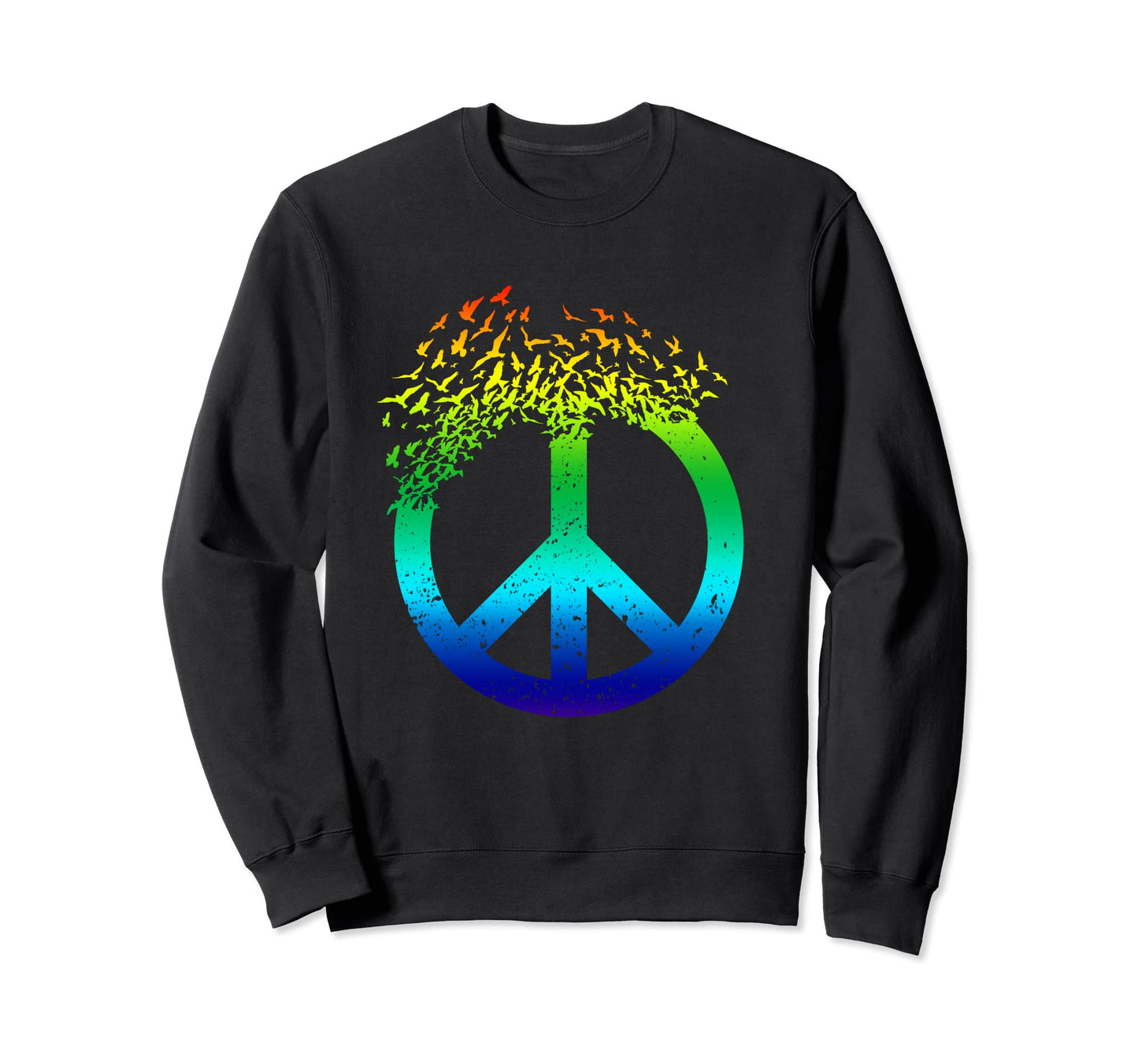 Rainbow Dove Birds Peace Sign Sweatshirt - Custom Art Print Men Women - T-Shirt, Sweatshirt, Hoodie