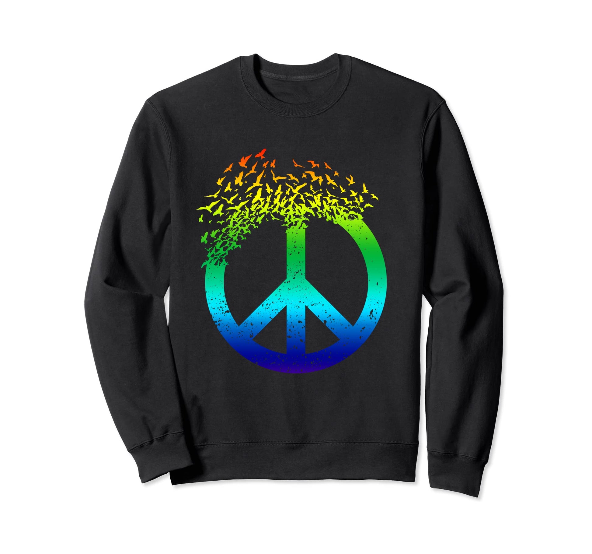 Rainbow Dove Birds Peace Sign Sweatshirt - Custom Art Print Men Women - T-Shirt, Sweatshirt, Hoodie