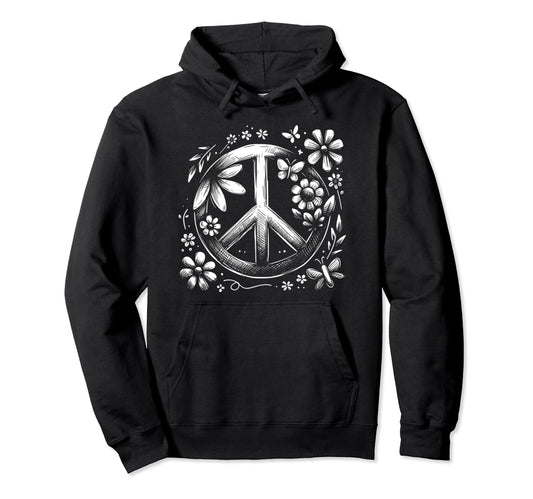 60S 70S Peace Love And Groovy Flower Hoodie - Novelty Apparel Men Women - T-Shirt, Sweatshirt, Hoodie