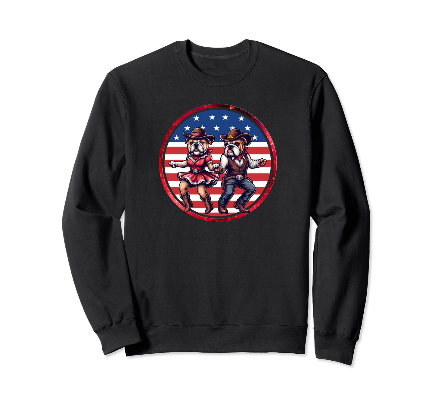 Cowboy Dancing Bulldogs Funny Country Sweatshirt - Novelty Apparel Unisex - T-Shirt, Sweatshirt, Hoodie