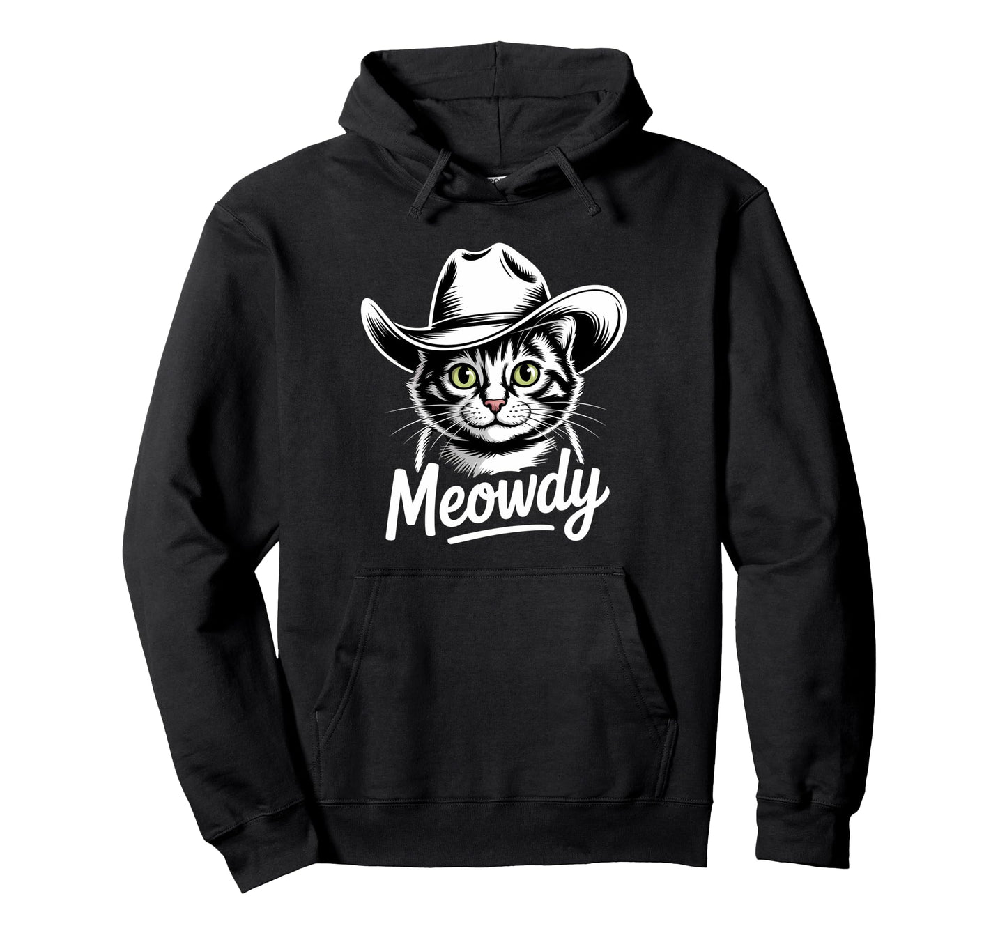 Meowdy Cat Cowboy Cat Country Hoodie - Casual Everyday Wear Men Women - T-Shirt, Sweatshirt, Hoodie