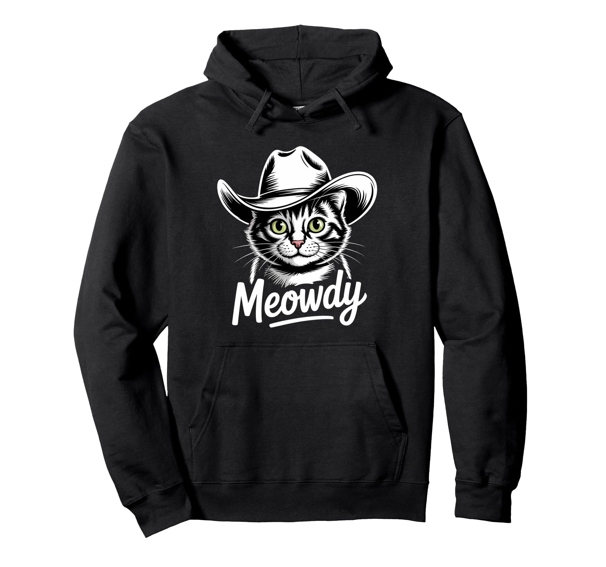 Meowdy Cat Cowboy Cat Country Hoodie - Casual Everyday Wear Men Women - T-Shirt, Sweatshirt, Hoodie