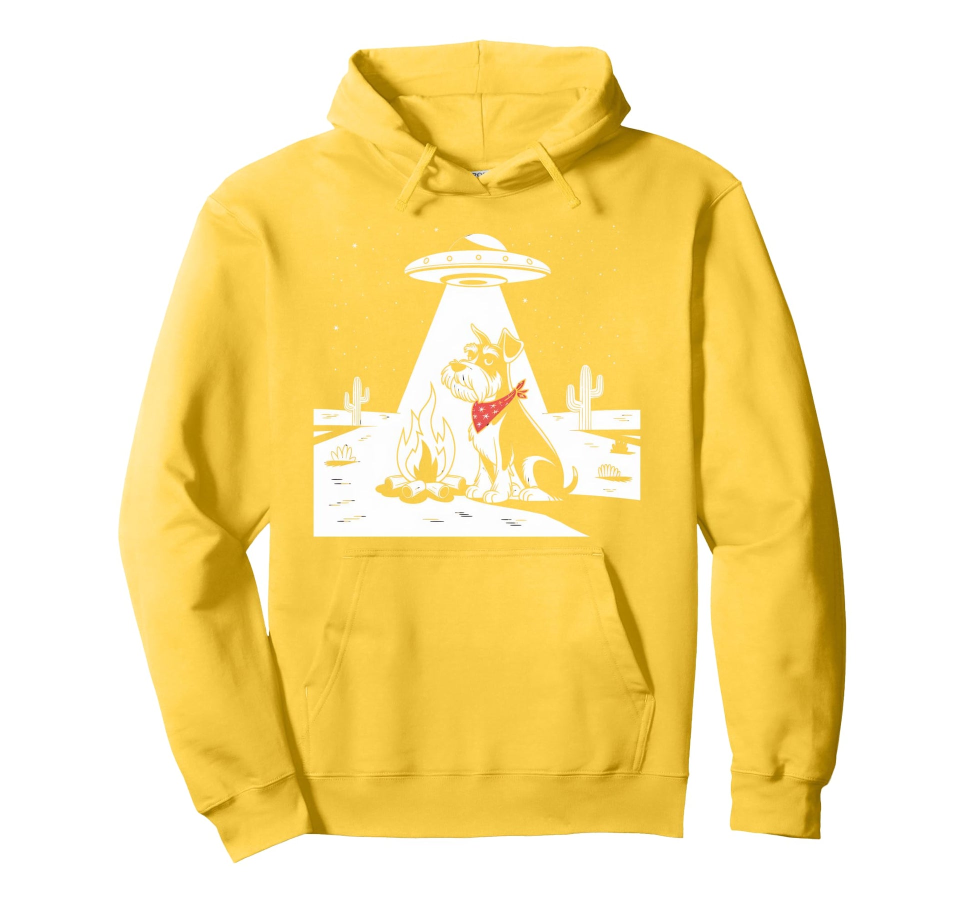 Schnauzer Schnauzer Ufo Western Hoodie - Novelty Apparel for Adults - T-Shirt, Sweatshirt, Hoodie