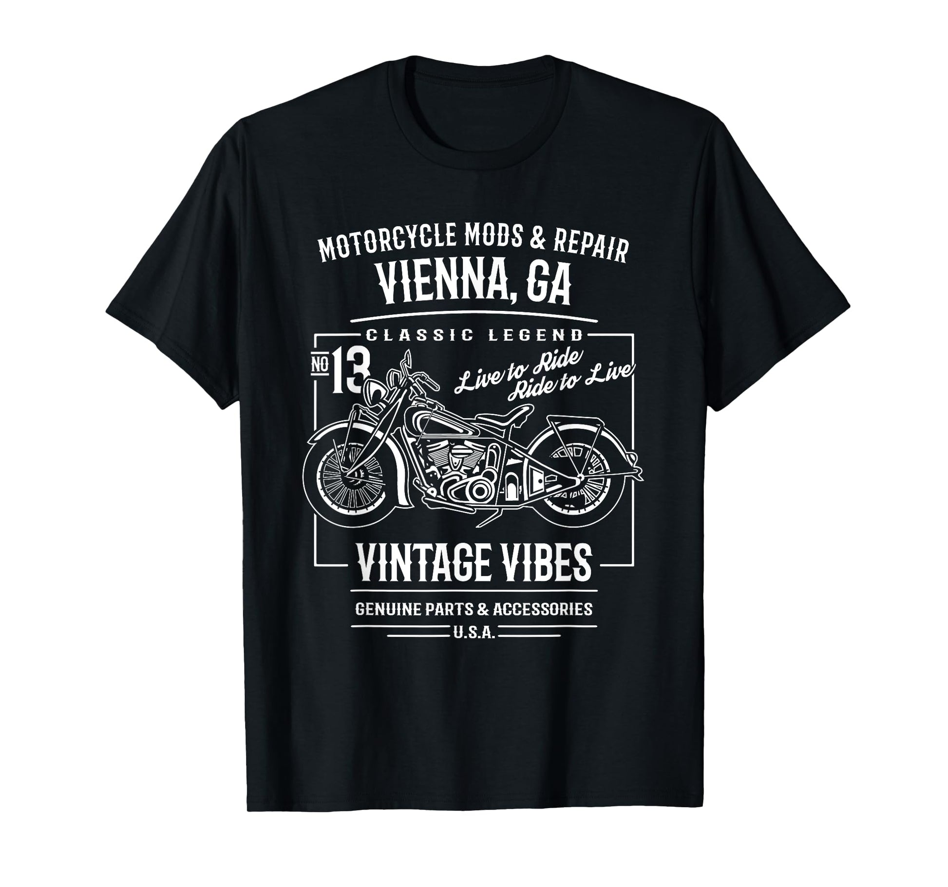 Vienna Ga Usa Motorcycle T-Shirt - Casual Everyday Wear for Adults - T-Shirt, Sweatshirt, Hoodie