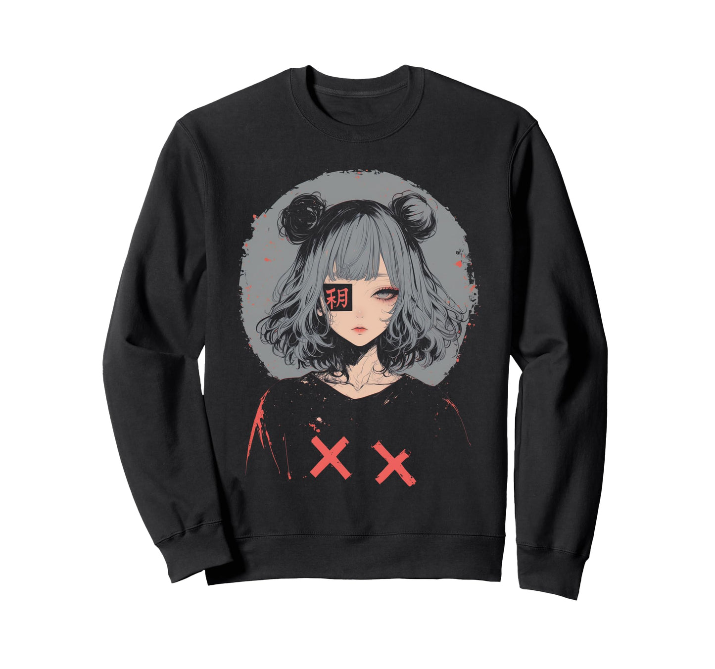 Goth Grunge Demon Anime Waifu Sweatshirt - Novelty Apparel for Adults - T-Shirt, Sweatshirt, Hoodie