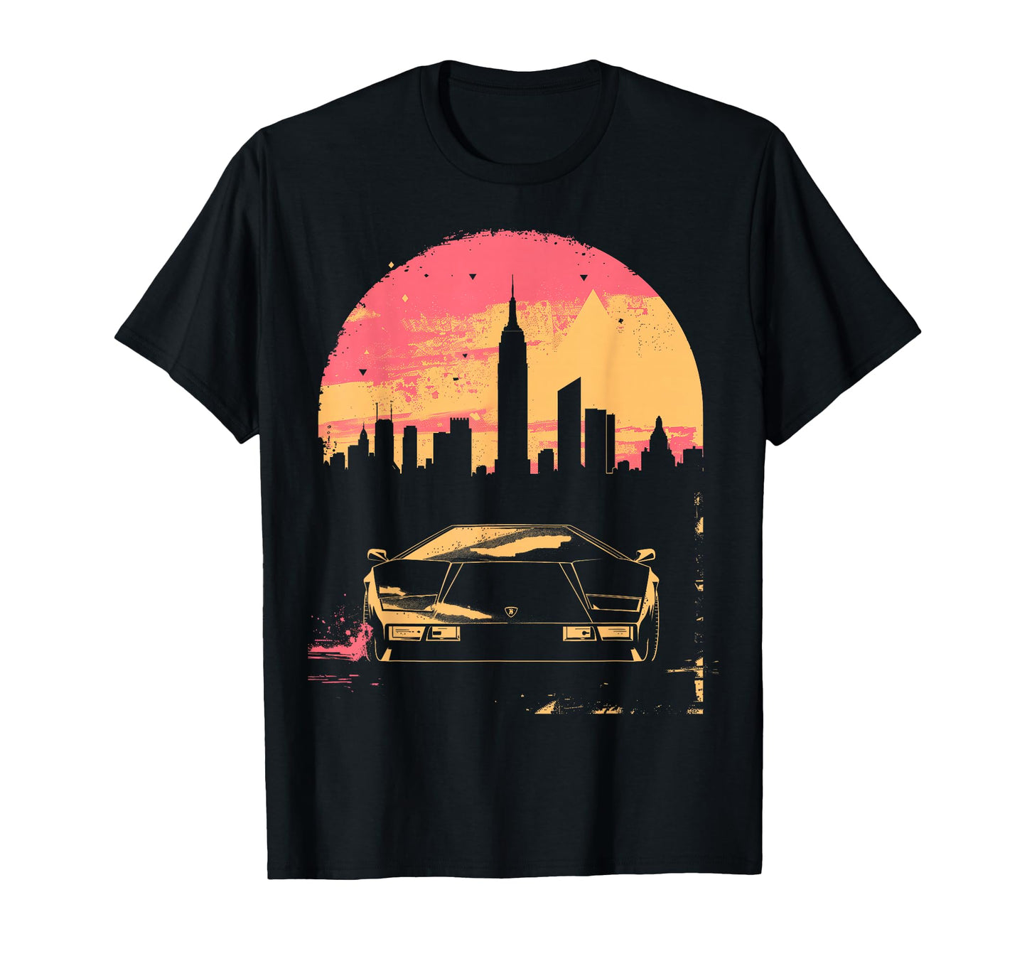 Synthwave Car Vaporwave City Sunset T-Shirt - Streetwear Style Unisex - T-Shirt, Sweatshirt, Hoodie
