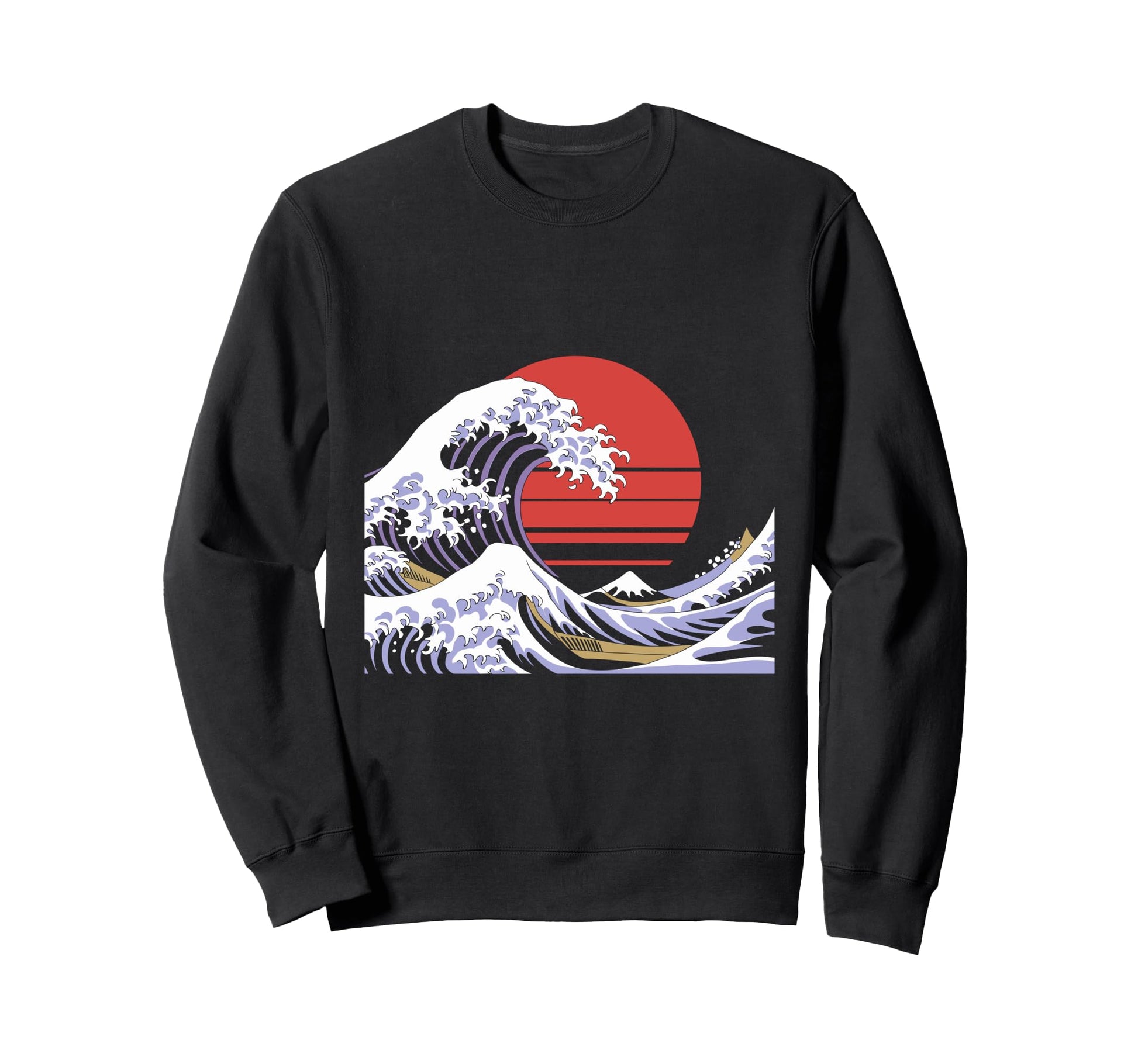 Big Wave Vaporwave Aesthetic 80S Sweatshirt - Minimalist Print Unisex - T-Shirt, Sweatshirt, Hoodie