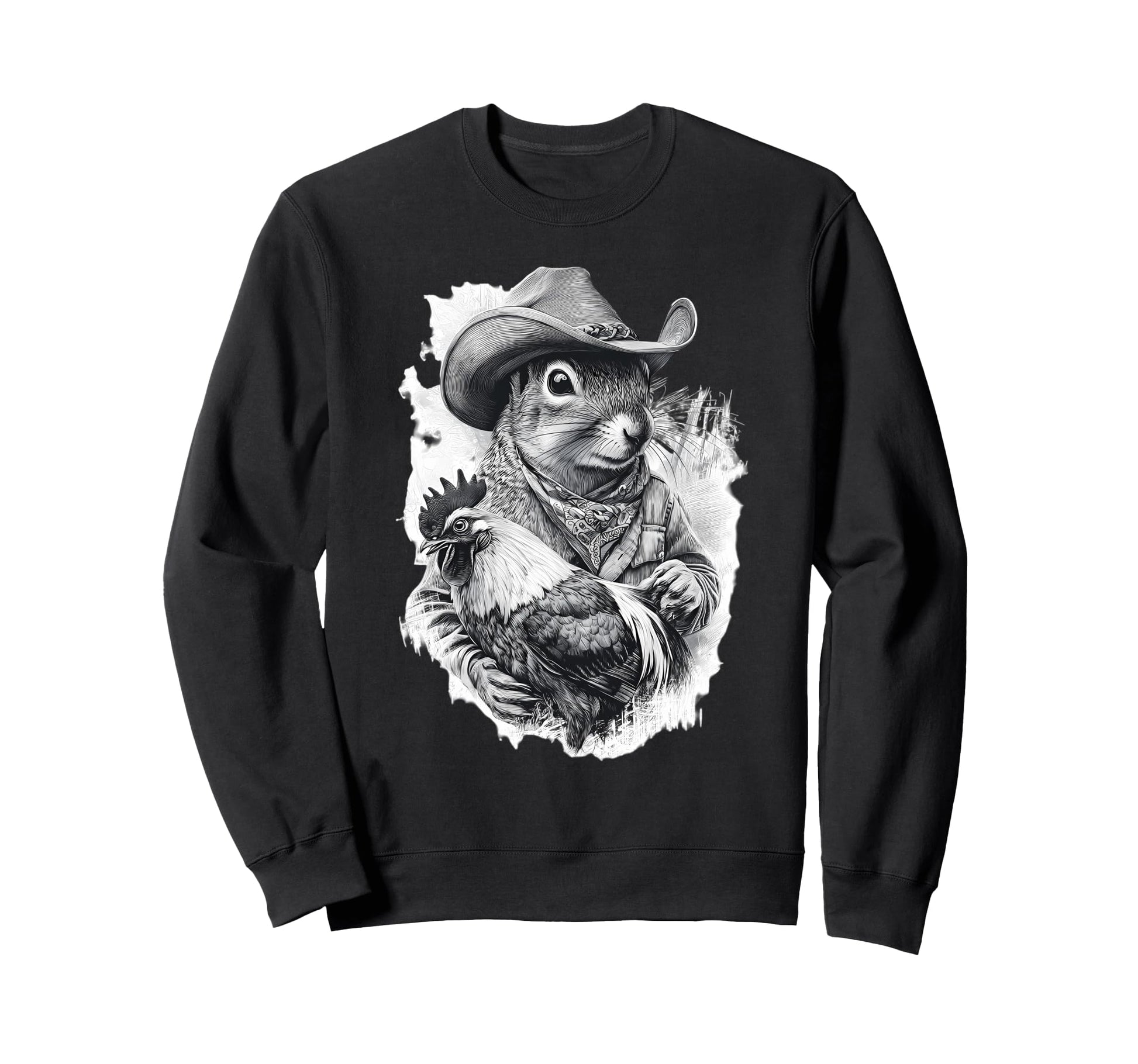 Country Cowboy Squirrel Rodeo Sweatshirt - Streetwear Style Men Women - T-Shirt, Sweatshirt, Hoodie