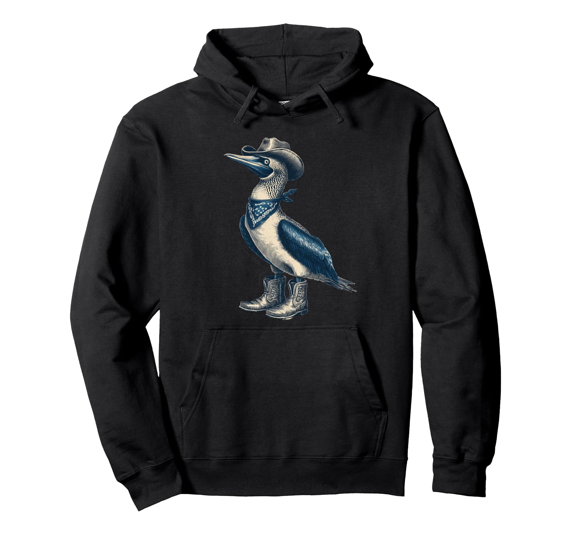 Blue Footed Booby Cowboy Cowgirl Hoodie - Aesthetic Graphic Men Women - T-Shirt, Sweatshirt, Hoodie