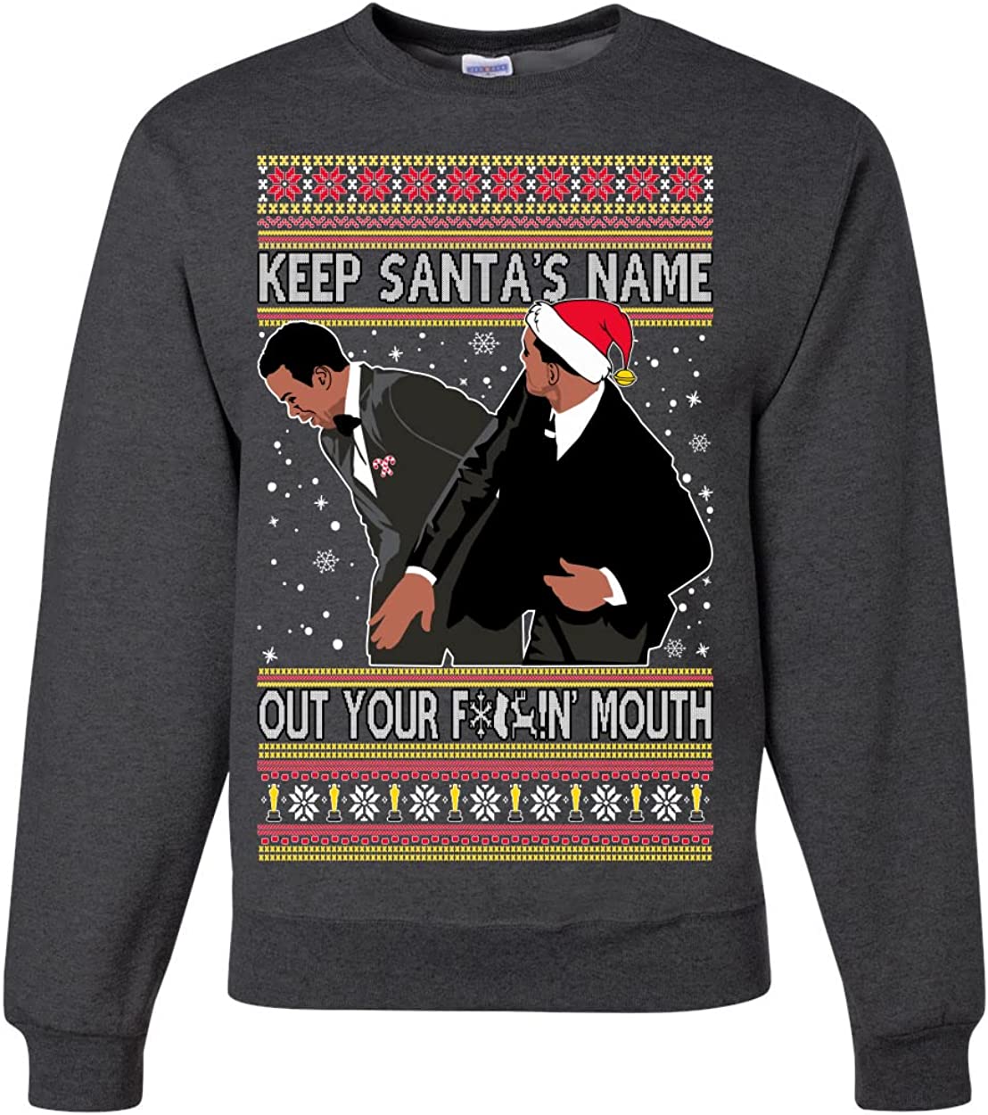 Will Chris Slap Award Show Meme Keep Santa’s Name Out Your Mouth Ugly Christmas Sweater - Holiday Gift product image 4