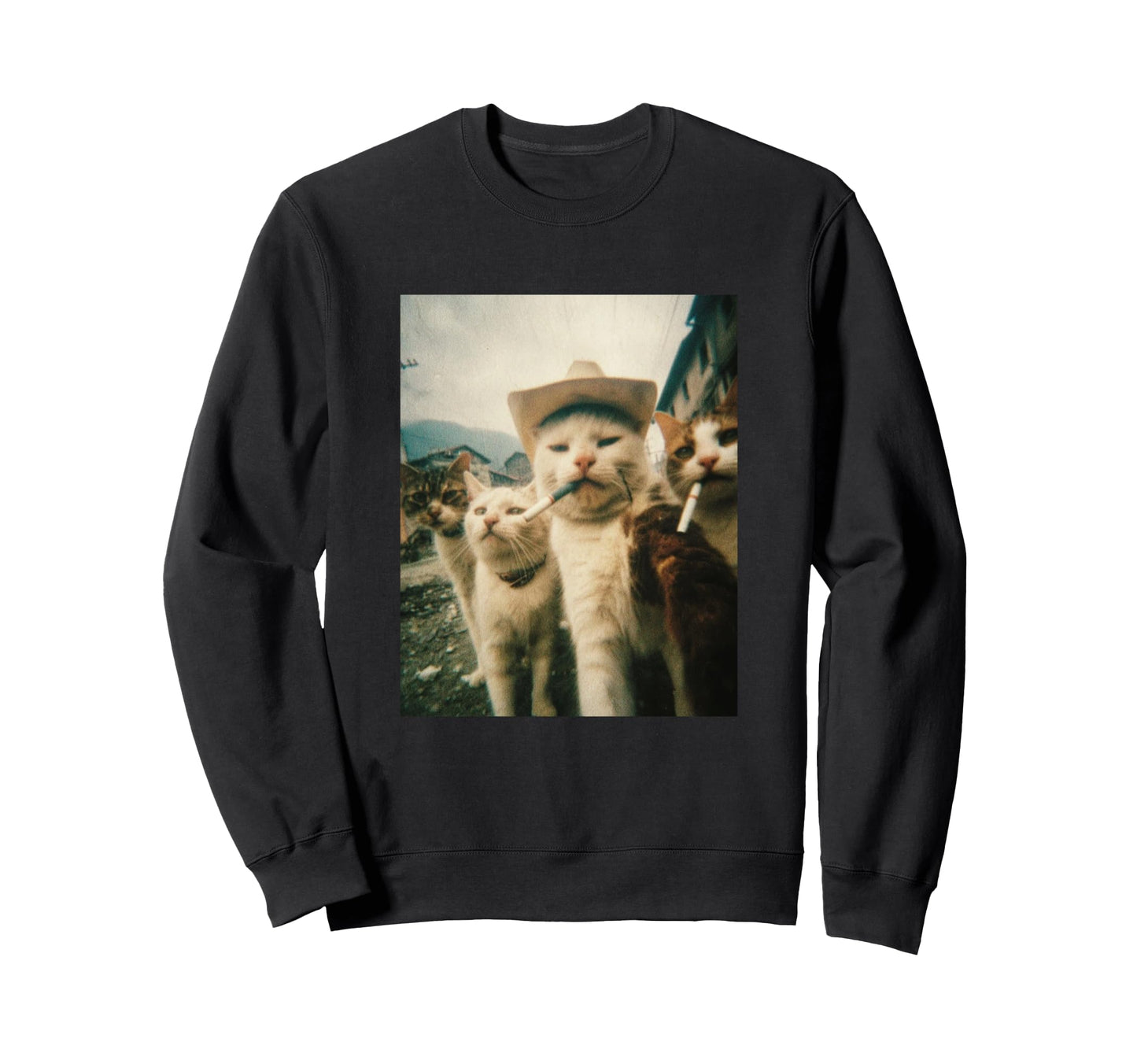 Funny Cowboy Cats Meme Sweatshirt - Custom Art Print Unisex - T-Shirt, Sweatshirt, Hoodie