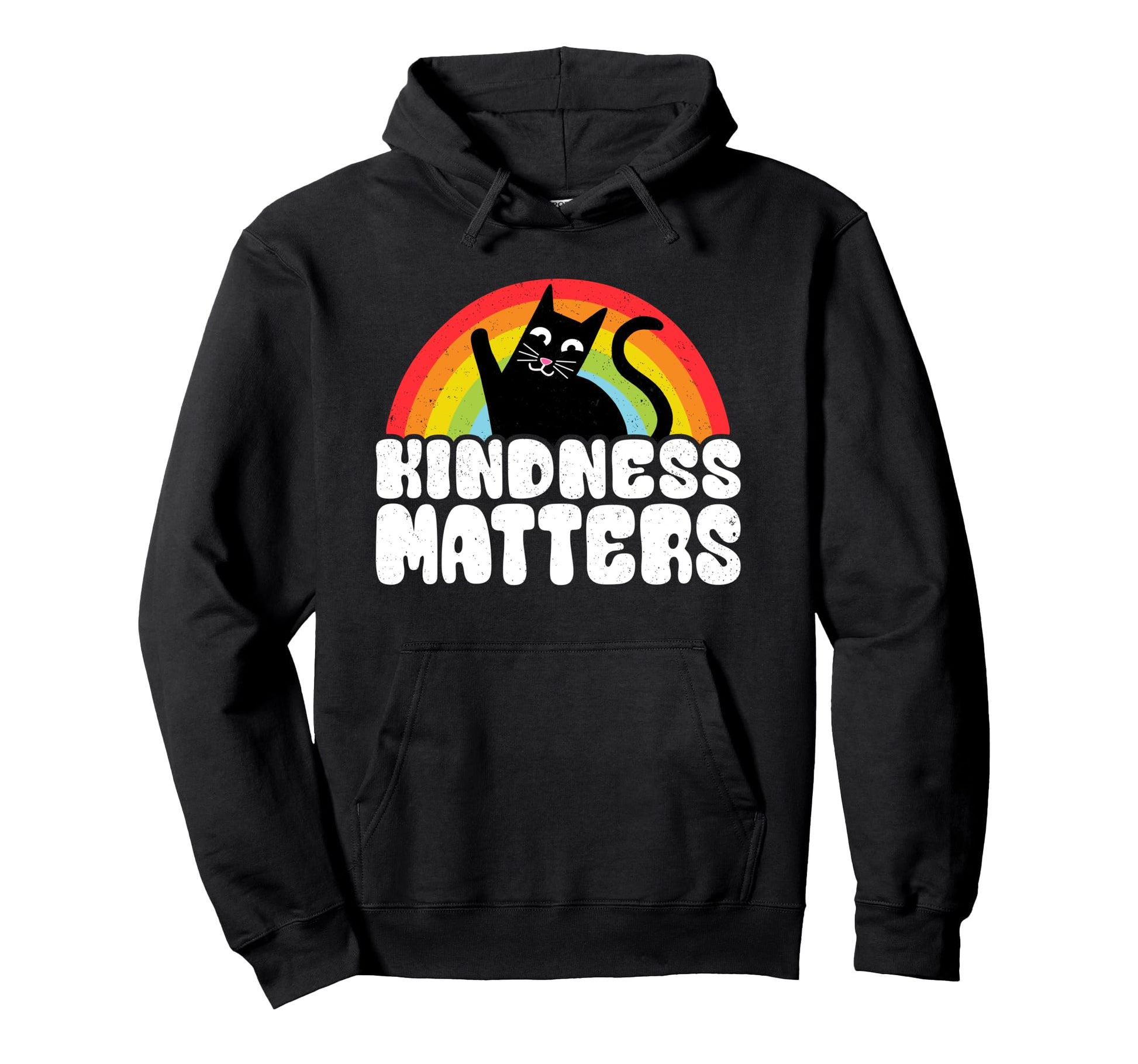 Cat Anti Bullying Rainbow Kindness Hoodie - Graphic Print for Adults - T-Shirt, Sweatshirt, Hoodie
