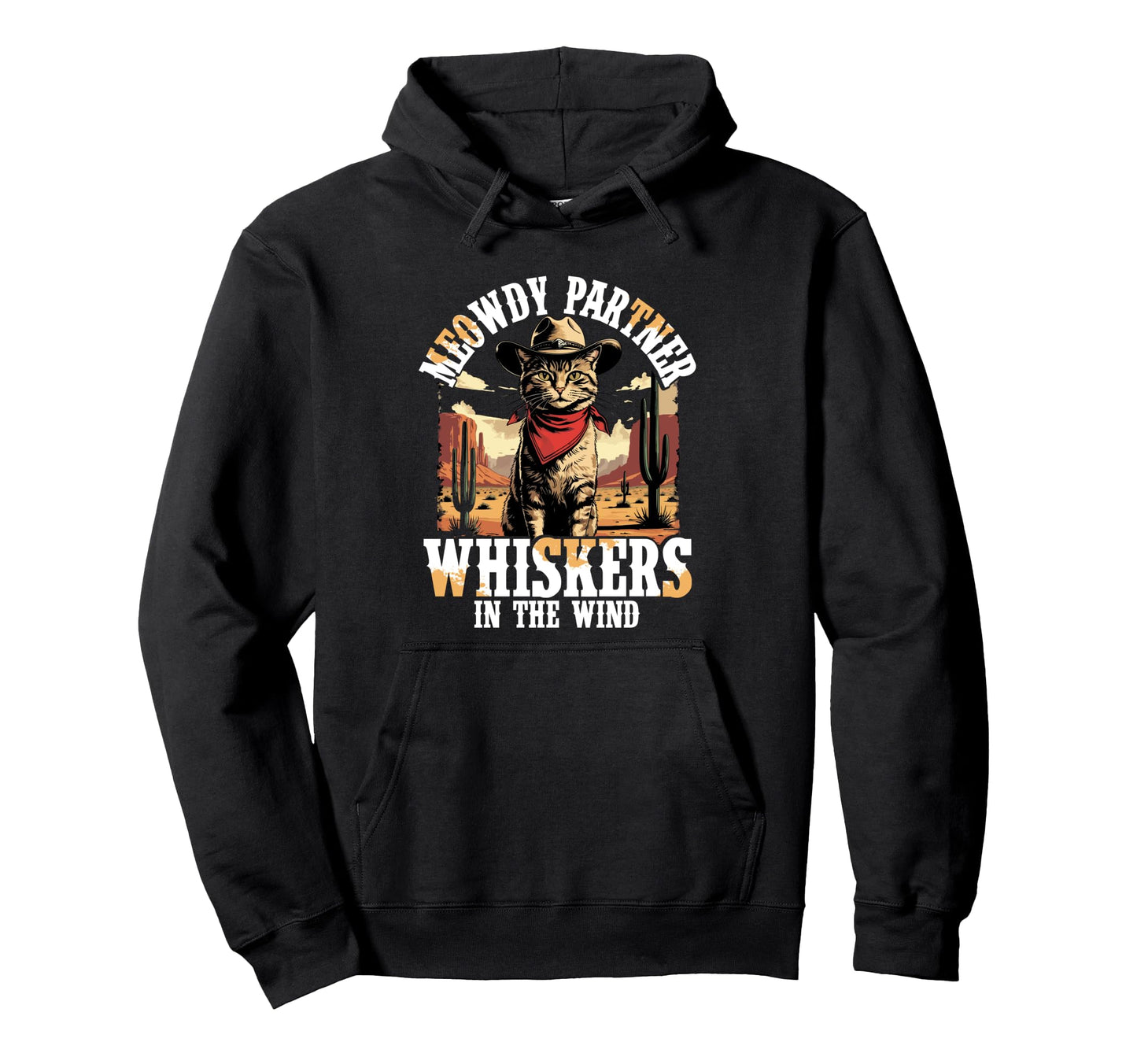 Meowdy Partner Whiskers Wind Hoodie - Casual Everyday Wear for Adults - T-Shirt, Sweatshirt, Hoodie