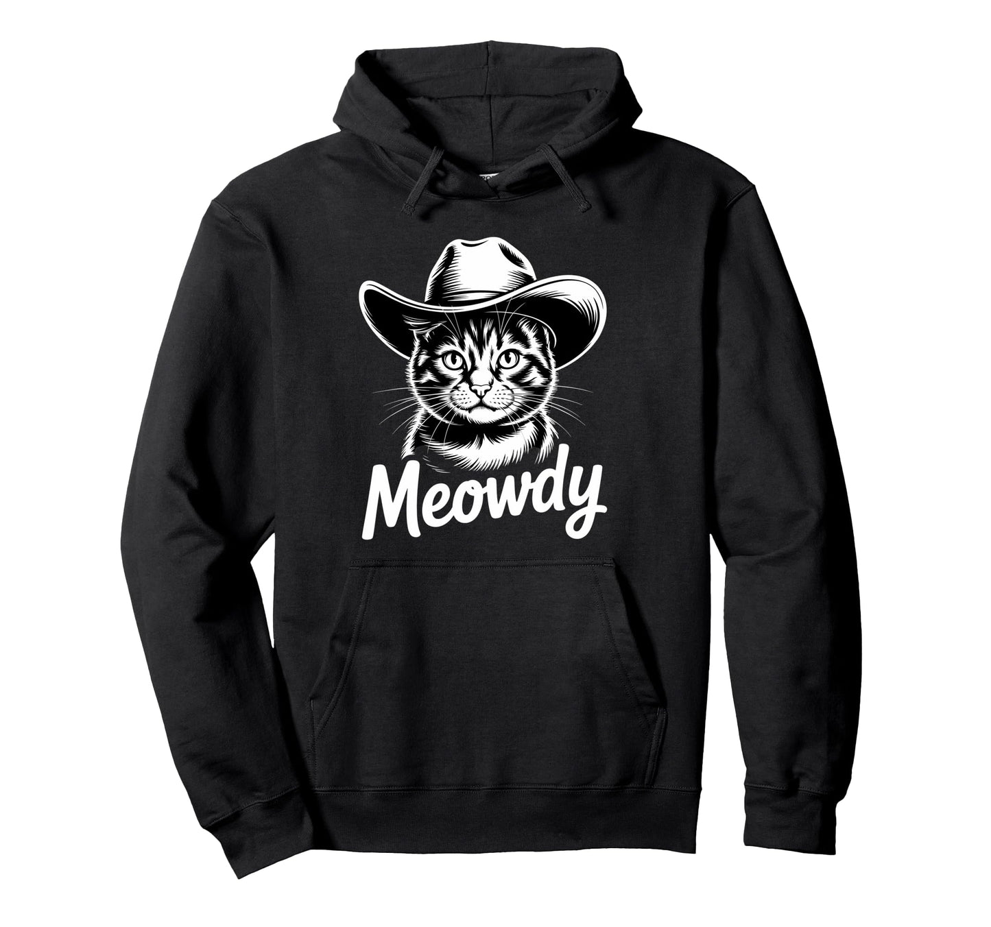 Meowdy Cat Country Western Funny Cowboy Hoodie - Custom Art Print Unisex - T-Shirt, Sweatshirt, Hoodie