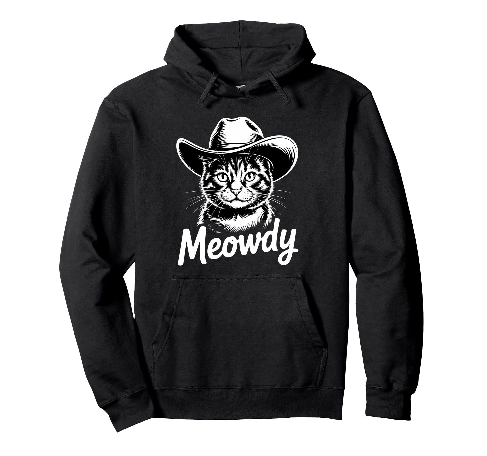 Meowdy Cat Country Western Funny Cowboy Hoodie - Custom Art Print Unisex - T-Shirt, Sweatshirt, Hoodie