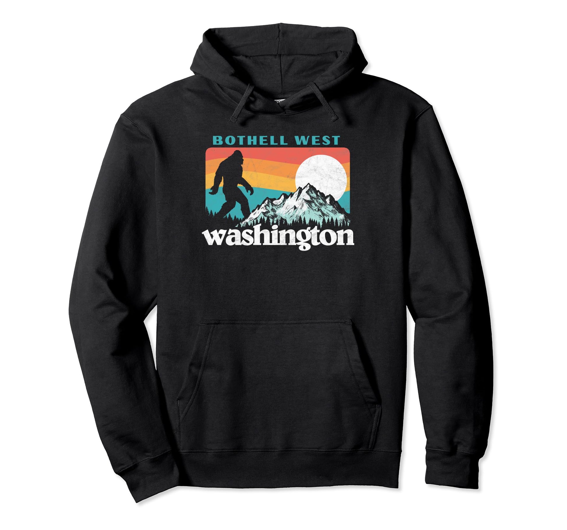 Bothell West Washington 80S Bigfoot Hoodie - Trendy Graphic Unisex - T-Shirt, Sweatshirt, Hoodie