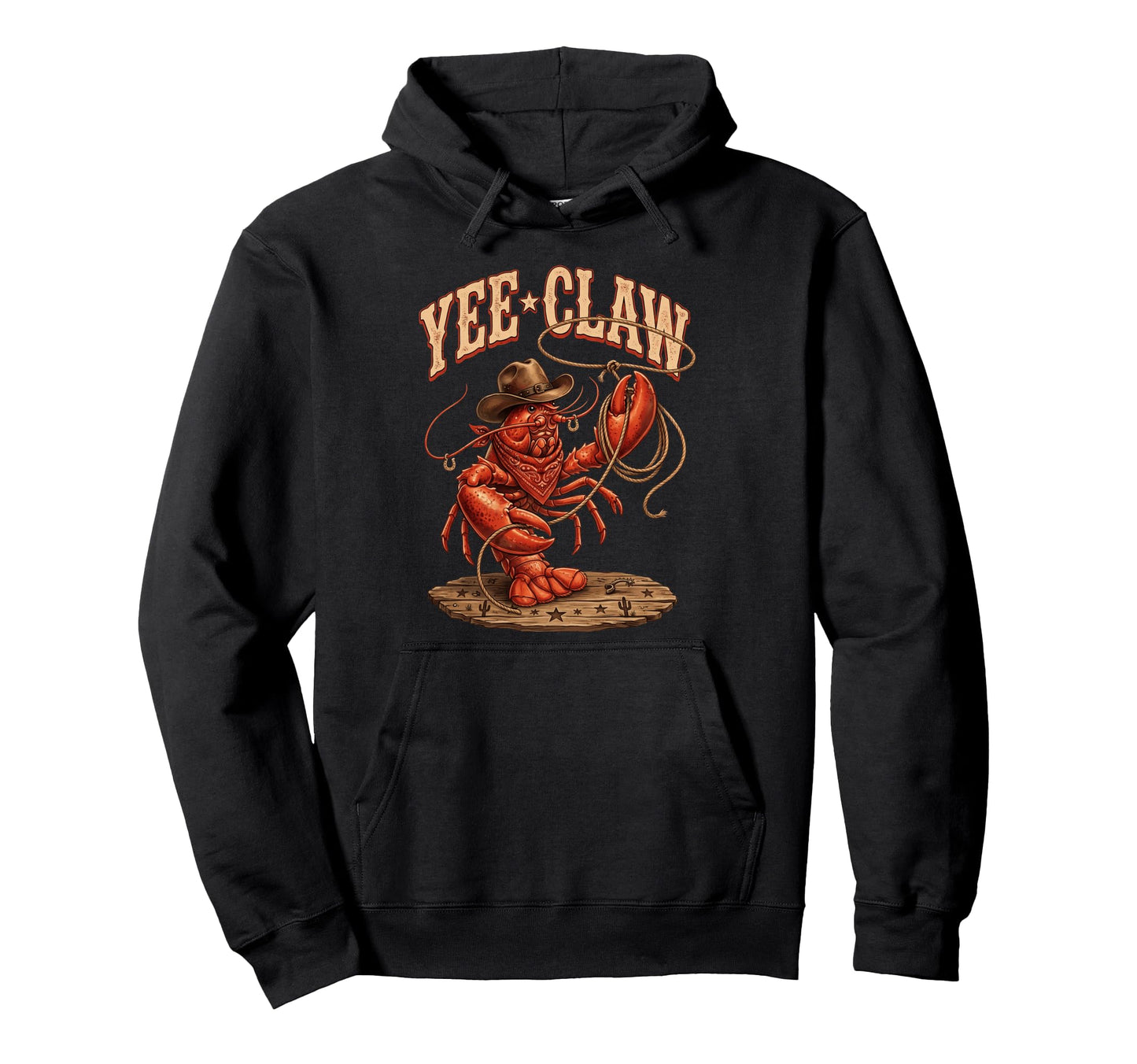 Yee Claw Cowboy Crawfish Funny Western Hoodie - Fun Novelty Design Unisex - T-Shirt, Sweatshirt, Hoodie