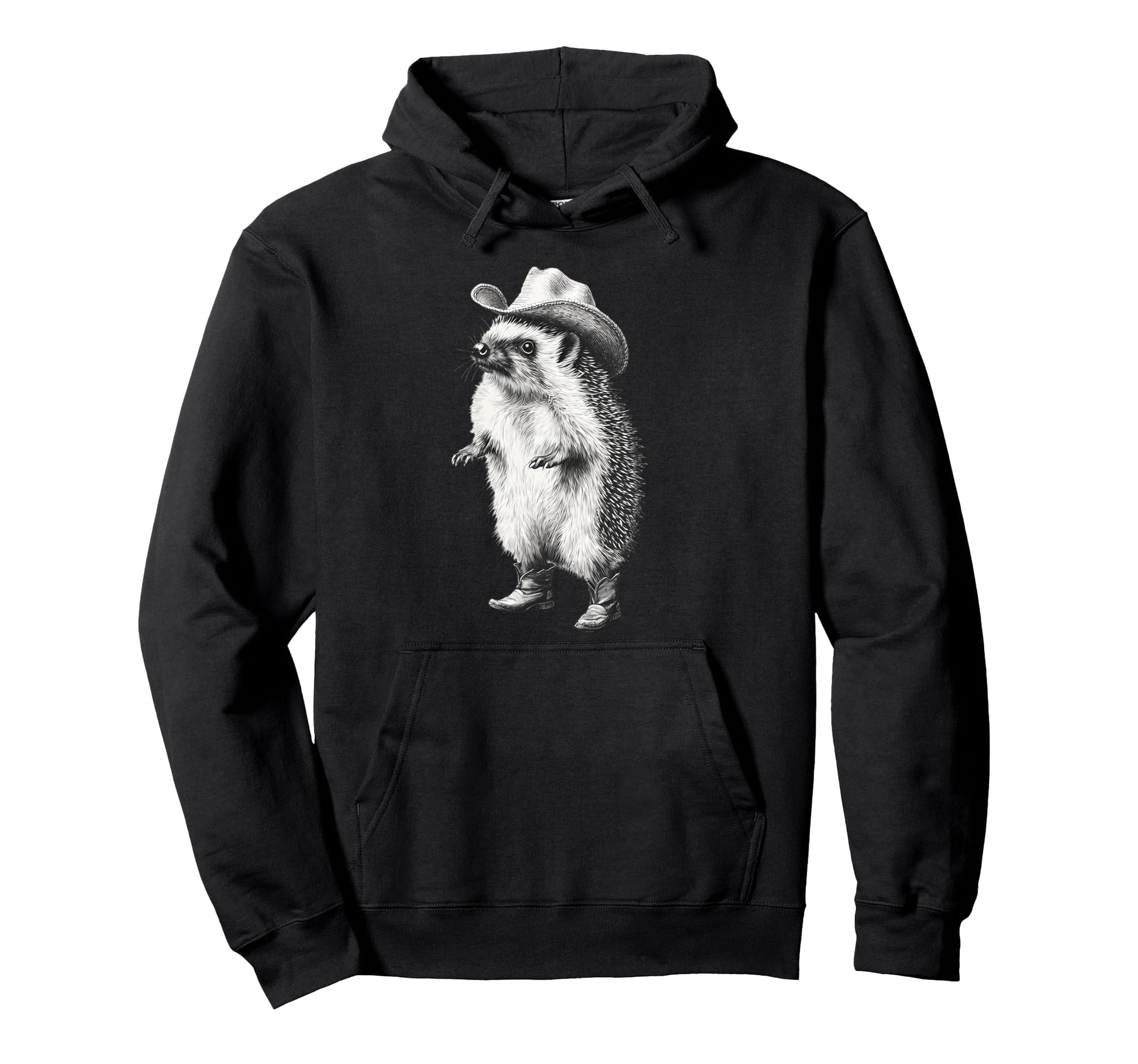 Country Cowboy Hedgehog Rodeo Cowgirl Hoodie - Unique Graphic Unisex - T-Shirt, Sweatshirt, Hoodie