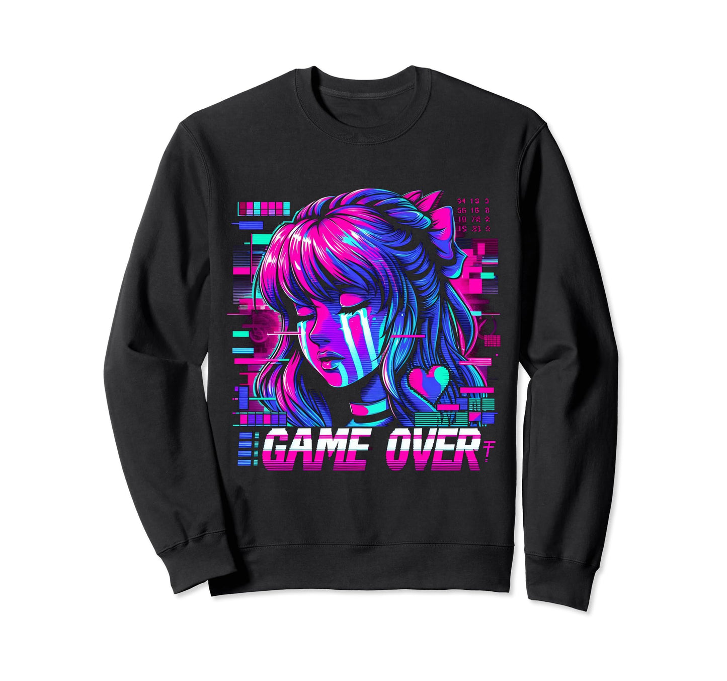 Sad Anime Japanese Vaporwave Sweatshirt - Novelty Apparel for Adults - T-Shirt, Sweatshirt, Hoodie