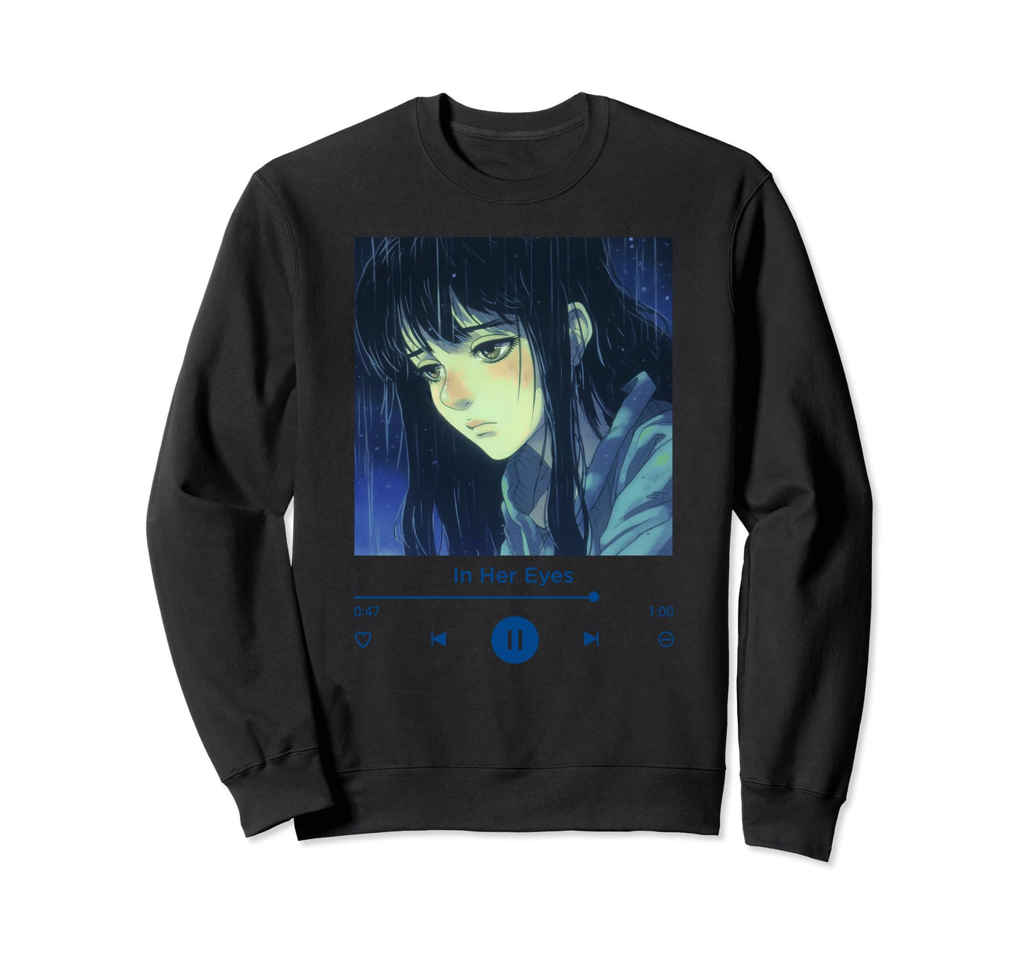 Sad Anime Grunge Music Goth Aesthetic Sweatshirt - Unique Graphic Unisex - T-Shirt, Sweatshirt, Hoodie