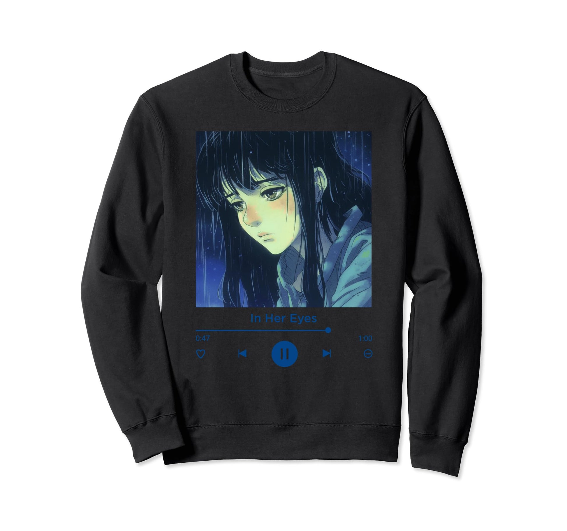 Sad Anime Grunge Music Goth Aesthetic Sweatshirt - Unique Graphic Unisex - T-Shirt, Sweatshirt, Hoodie
