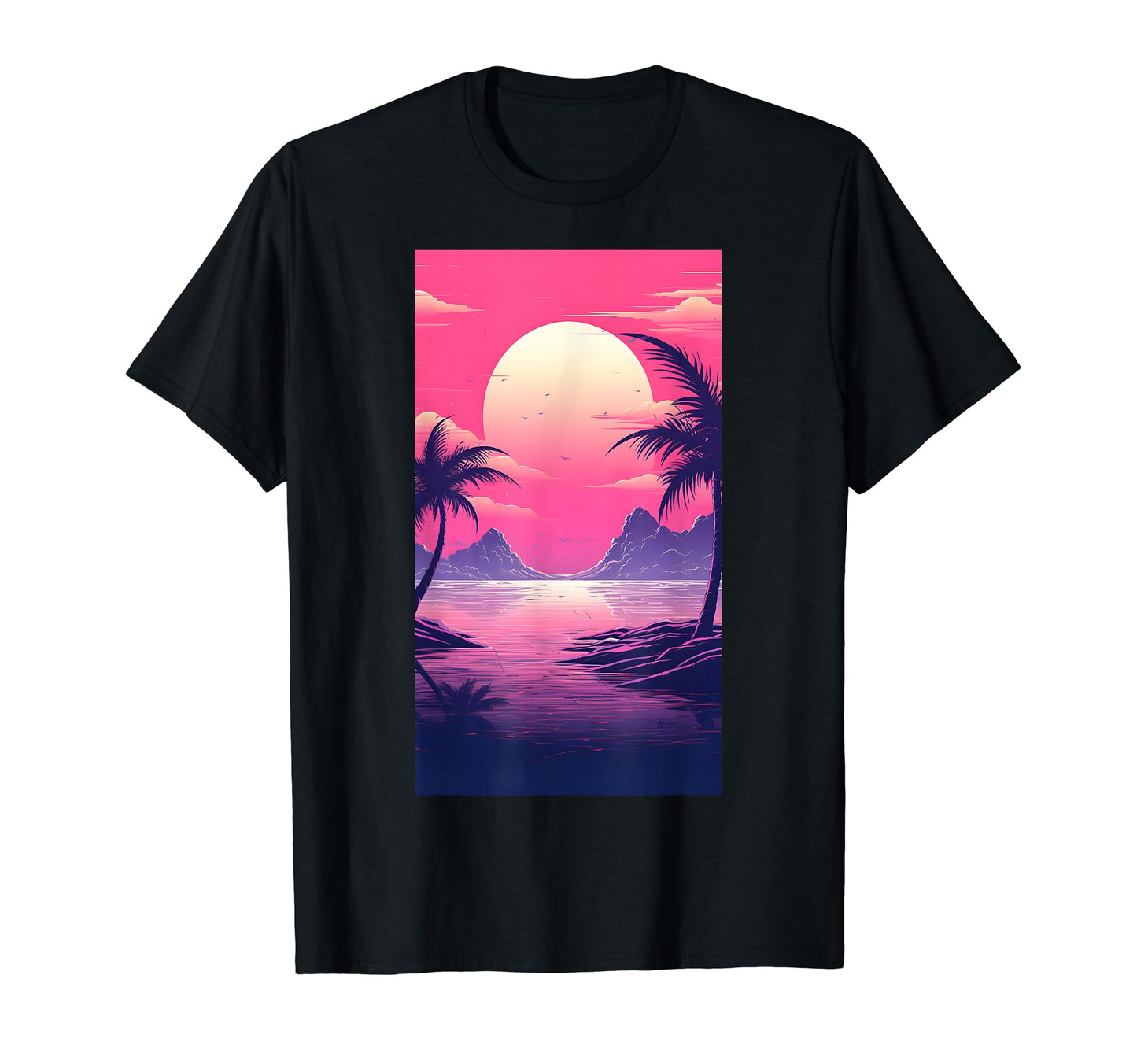 80S Vaporwave Aesthetic Landscape T-Shirt - Casual Everyday Wear Unisex - T-Shirt, Sweatshirt, Hoodie