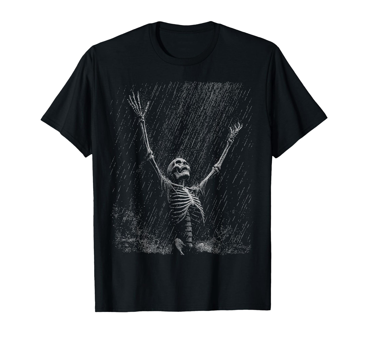 Skeleton Rain Goth Emo Dad T-Shirt - Unique Graphic for Adults - T-Shirt, Sweatshirt, Hoodie