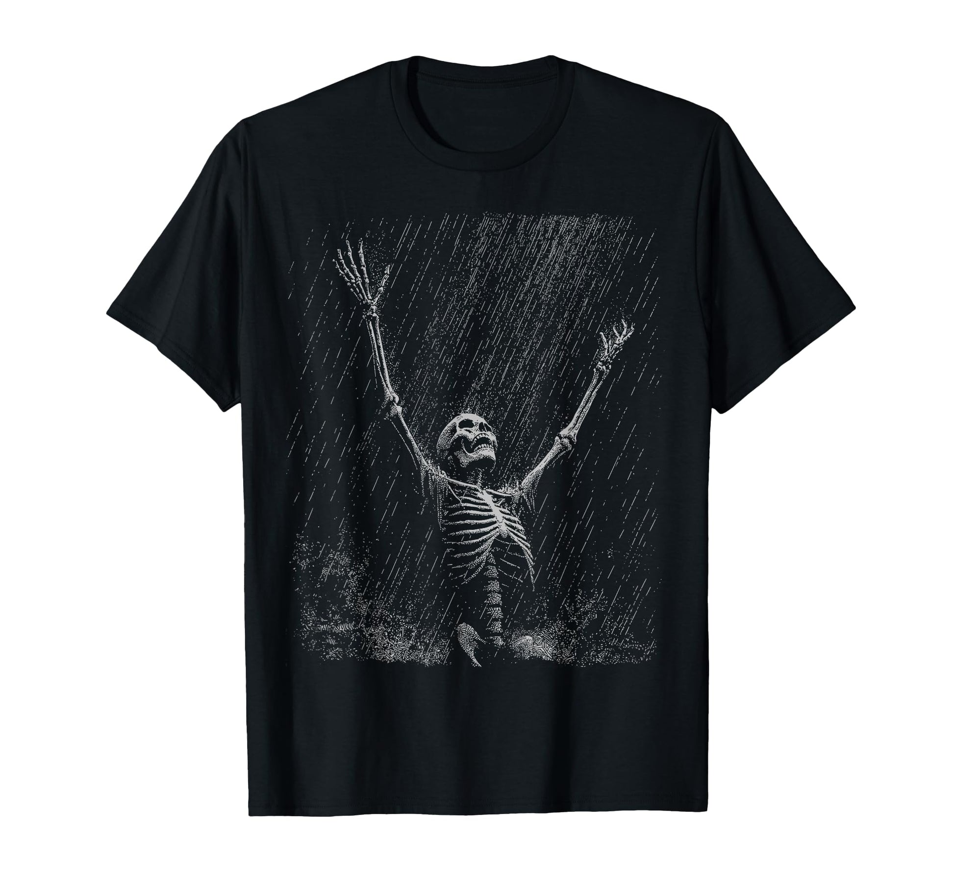 Skeleton Rain Goth Emo Dad T-Shirt - Unique Graphic for Adults - T-Shirt, Sweatshirt, Hoodie