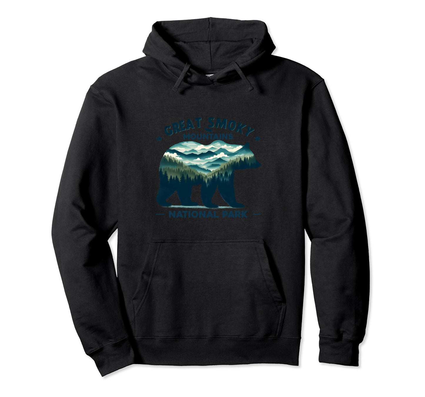 Great Smoky Mountains National Park Bear Hoodie - Unique Graphic Men Women - T-Shirt, Sweatshirt, Hoodie