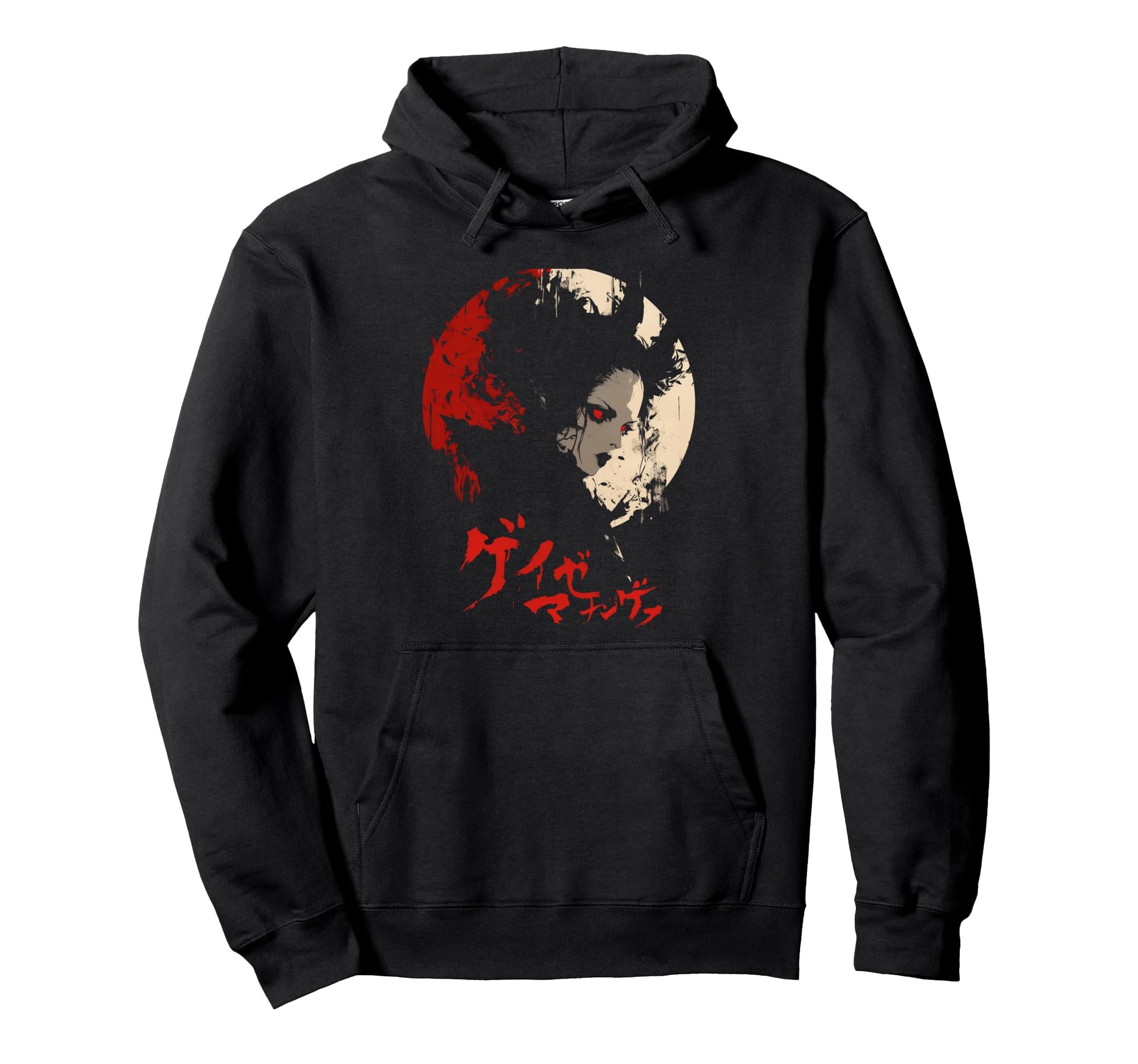 Goth Grunge Demon Anime Waifu Horror Hoodie - Custom Art Print Men Women - T-Shirt, Sweatshirt, Hoodie