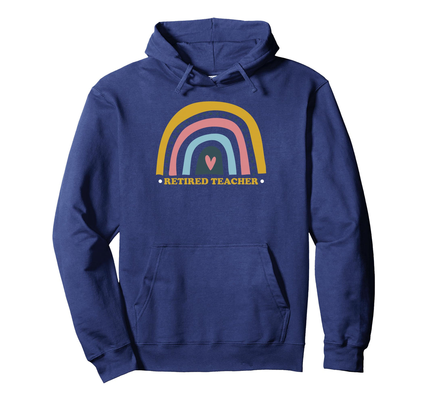 Rainbow Retired Teacher Heart Symbol Hoodie - Trendy Graphic Men Women - T-Shirt, Sweatshirt, Hoodie