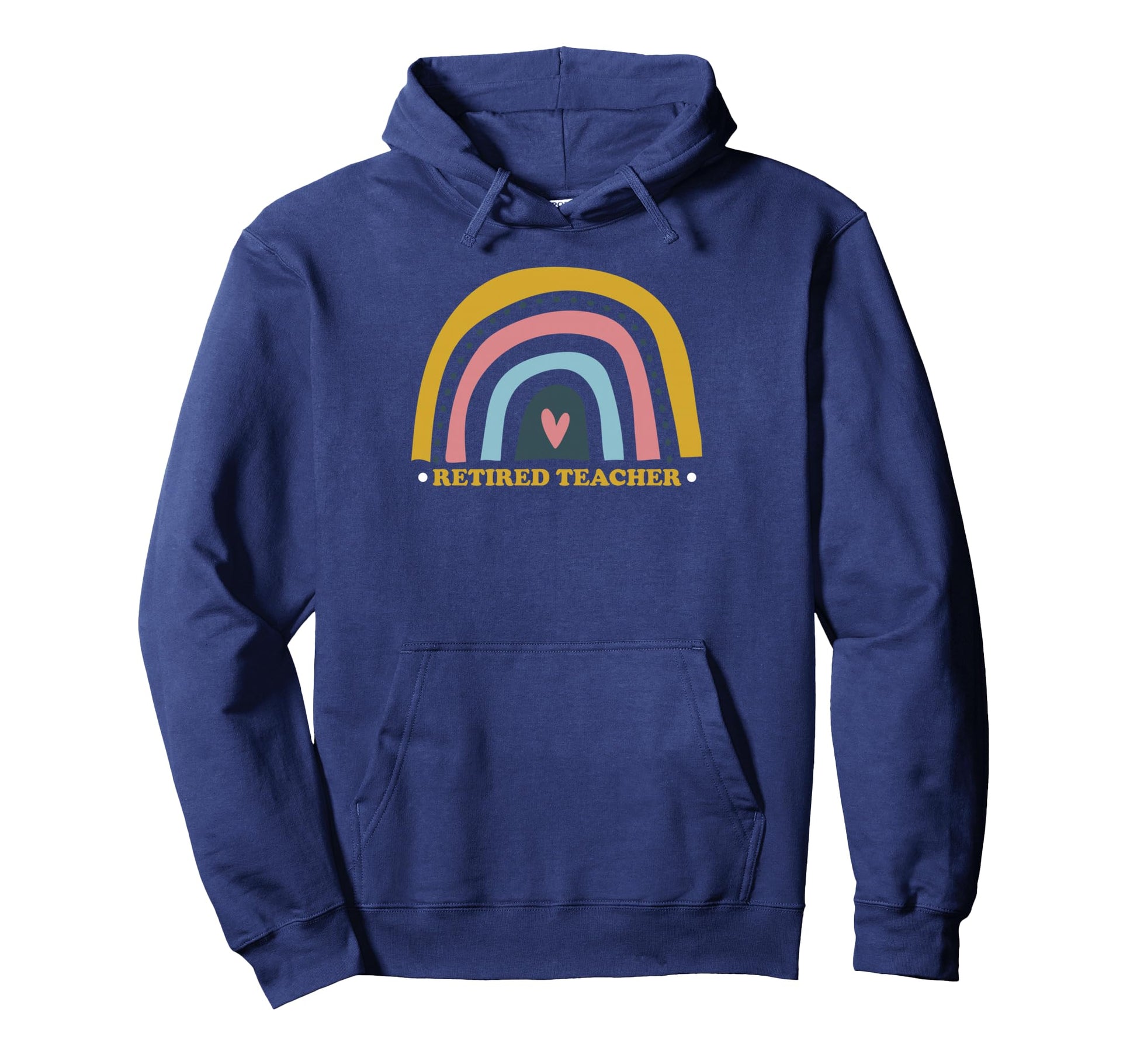Rainbow Retired Teacher Heart Symbol Hoodie - Trendy Graphic Men Women - T-Shirt, Sweatshirt, Hoodie